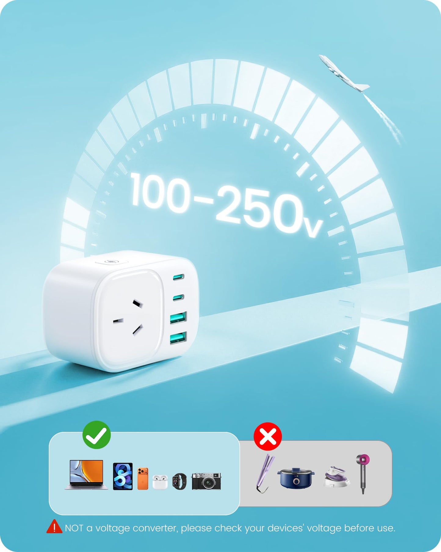 LENCENT Universal Travel Adapter International Plug Type B/E/F/D/G/L/M DEMO