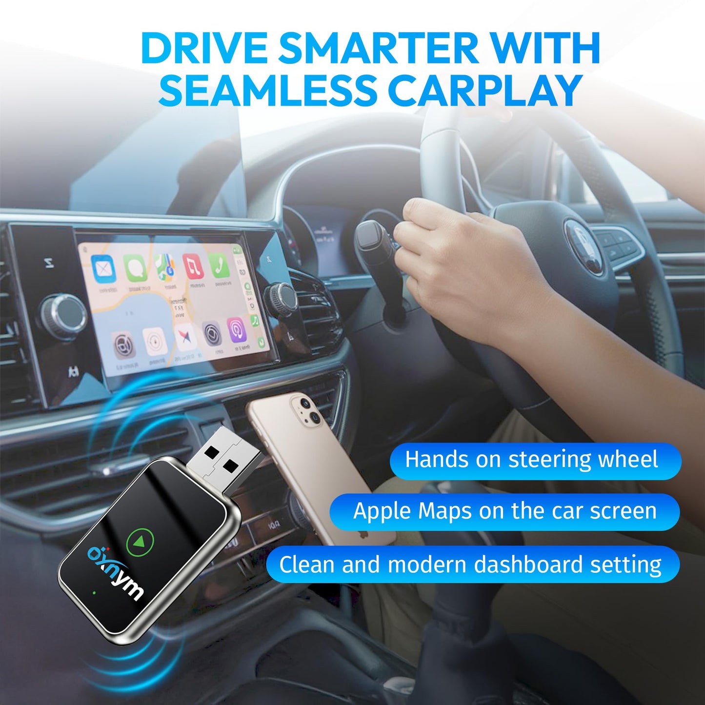 OXNYM Wireless Apple CarPlay & Android Auto Input Adapter for Hands-Free DEMO