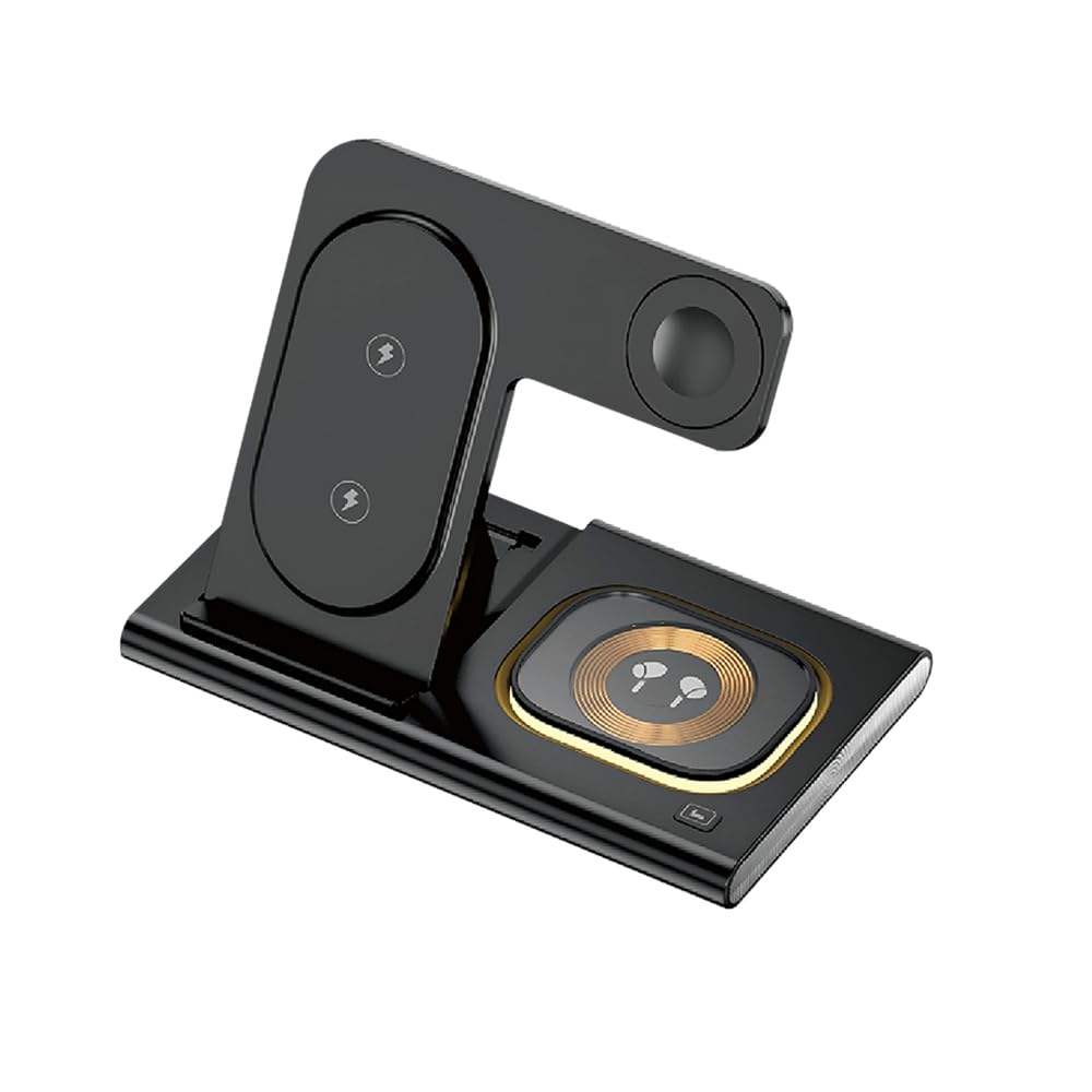 4-in-1 Magnetic Foldable Wireless LED Night Light Induction Charger Black DEMO