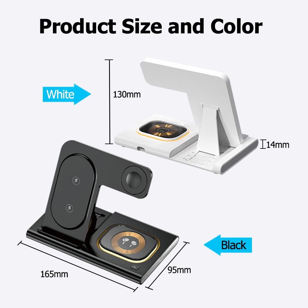 4-in-1 Magnetic Foldable Wireless LED Night Light Induction Charger Black DEMO