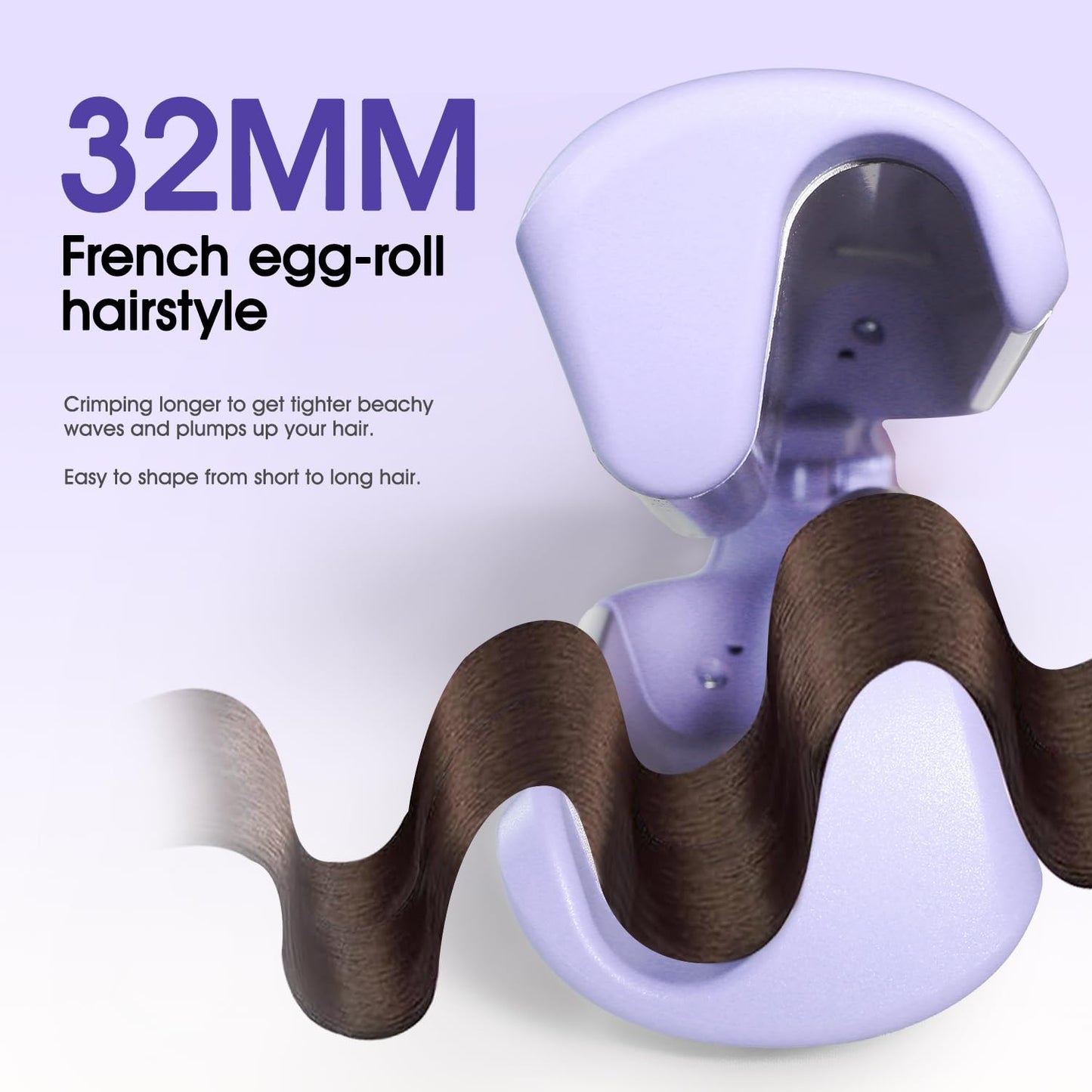Yueying 1.4" Purple Ceramic Tourmaline Hair Curling Iron for All Types DEMO