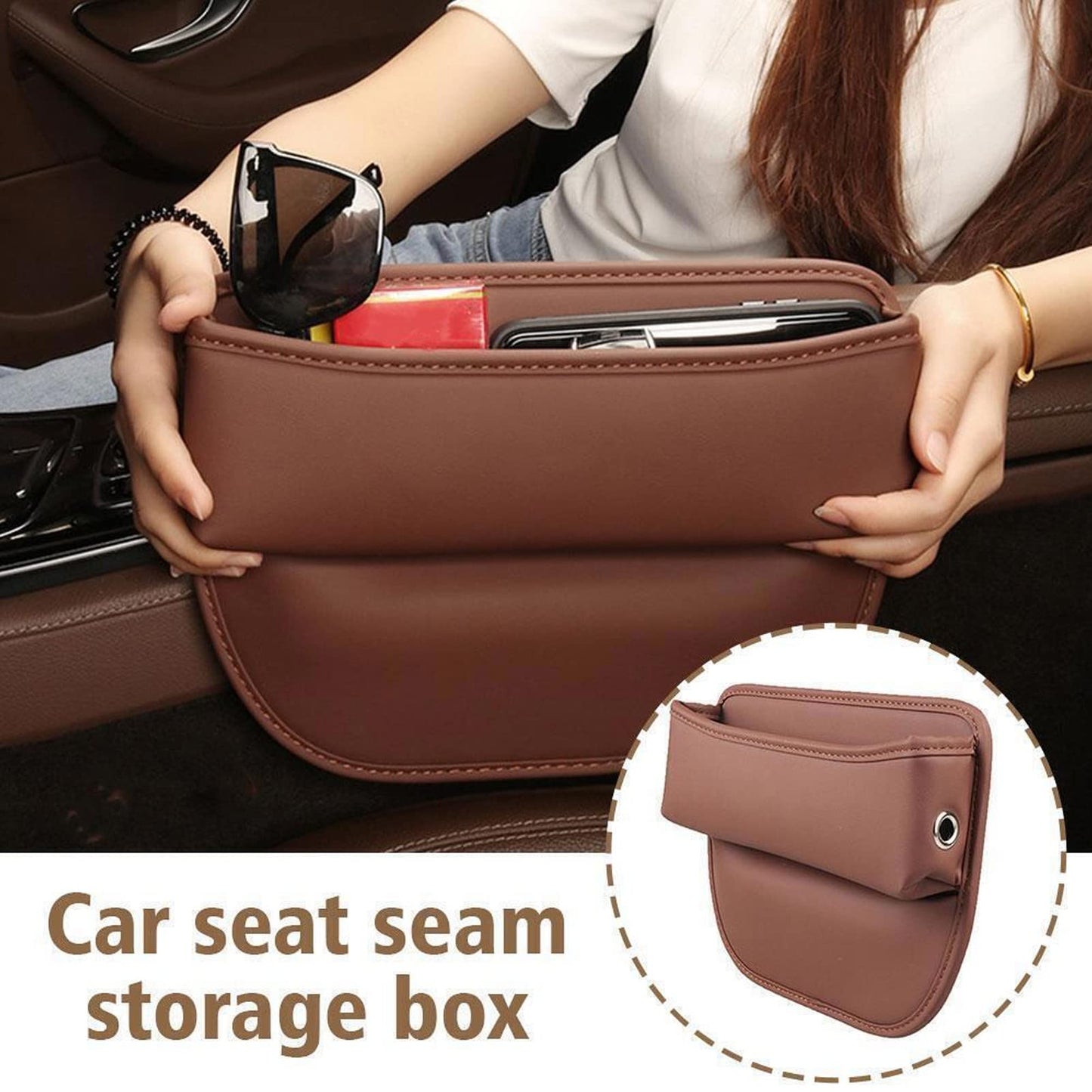 Black Car Seat Gap Filler Organizer Storage Tray for Vehicles NEW