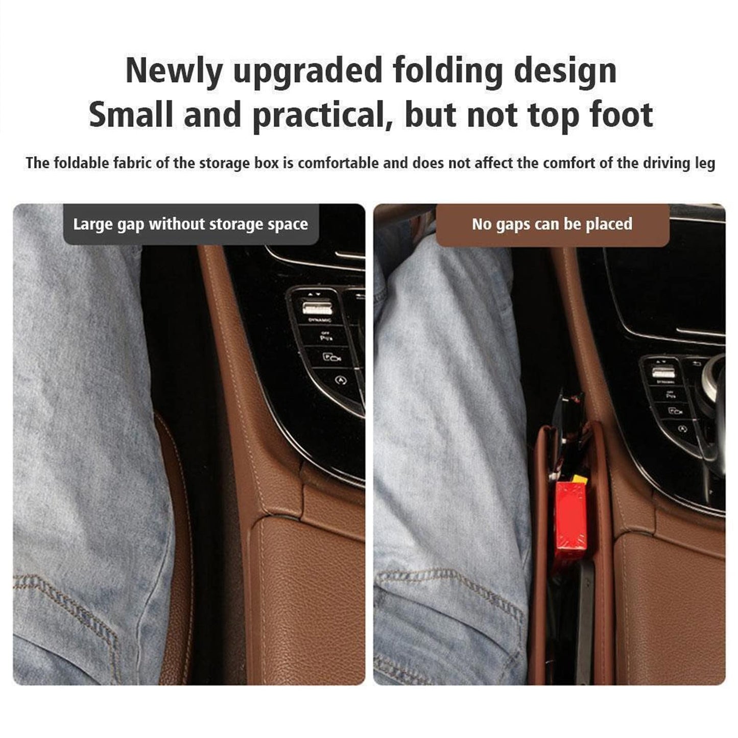 Black Car Seat Gap Filler Organizer Storage Tray for Vehicles NEW