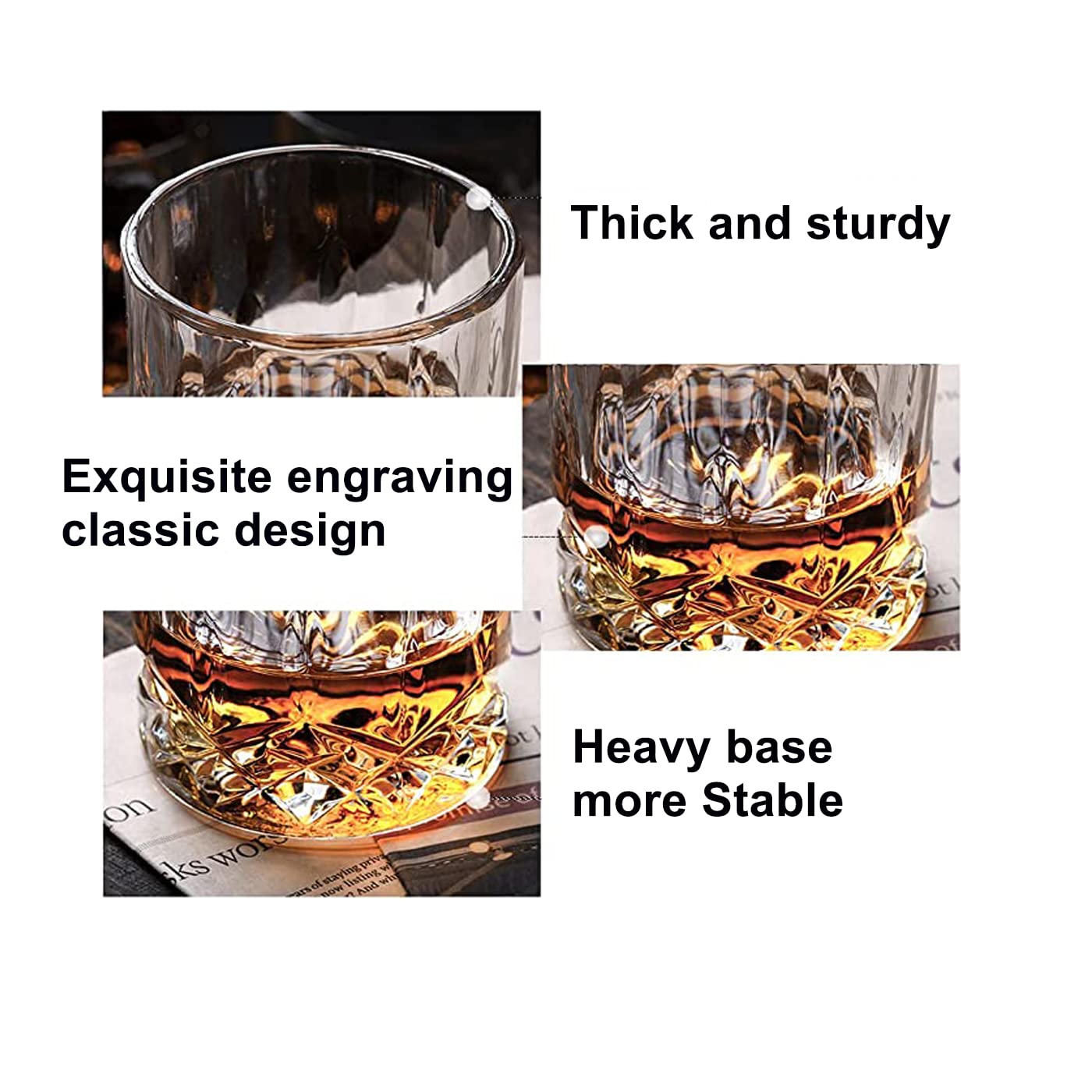 Grestar 10oz Transparent Cocktail Glasses for Scotch, Bourbon & Liquor DEMO