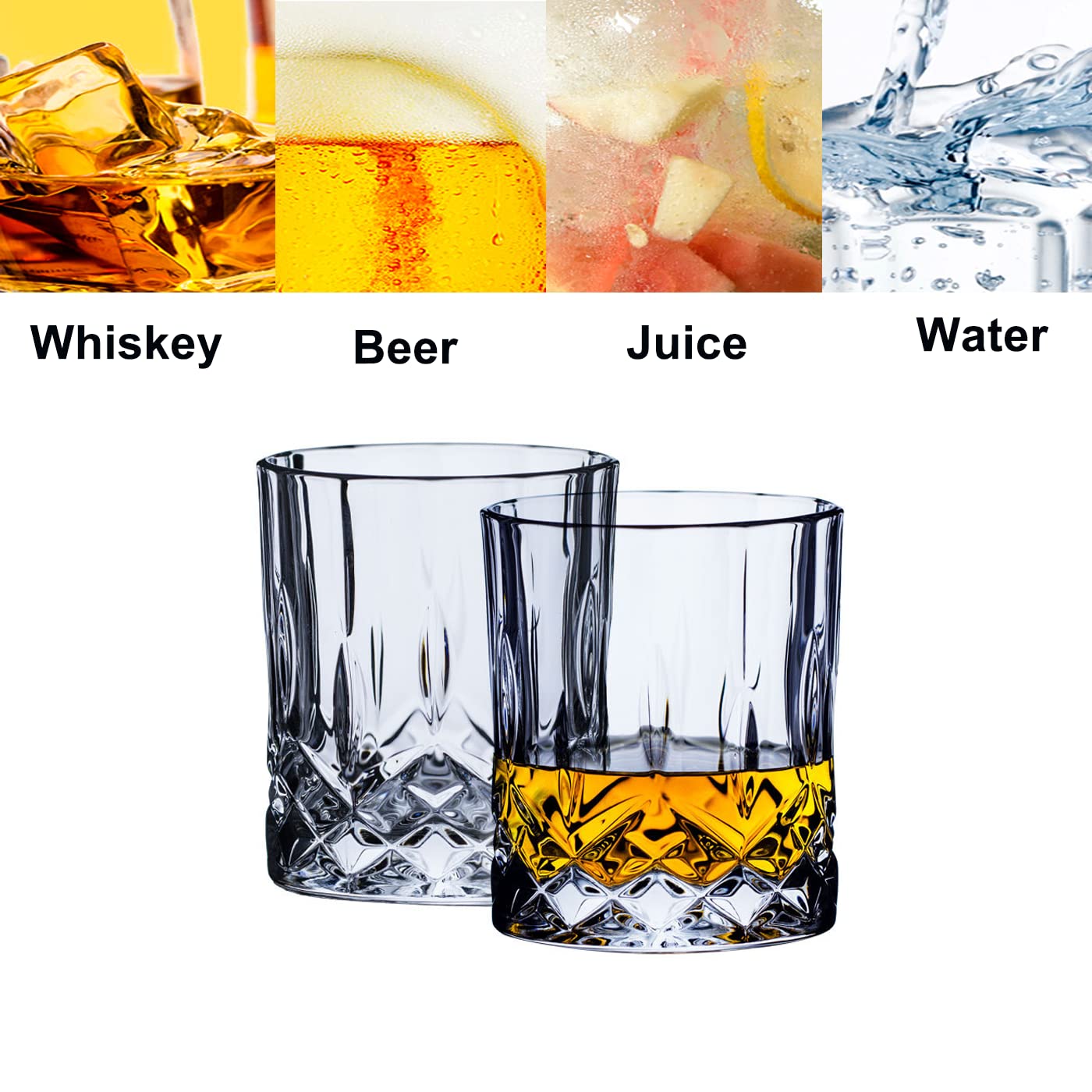 Grestar 10oz Transparent Cocktail Glasses for Scotch, Bourbon & Liquor DEMO