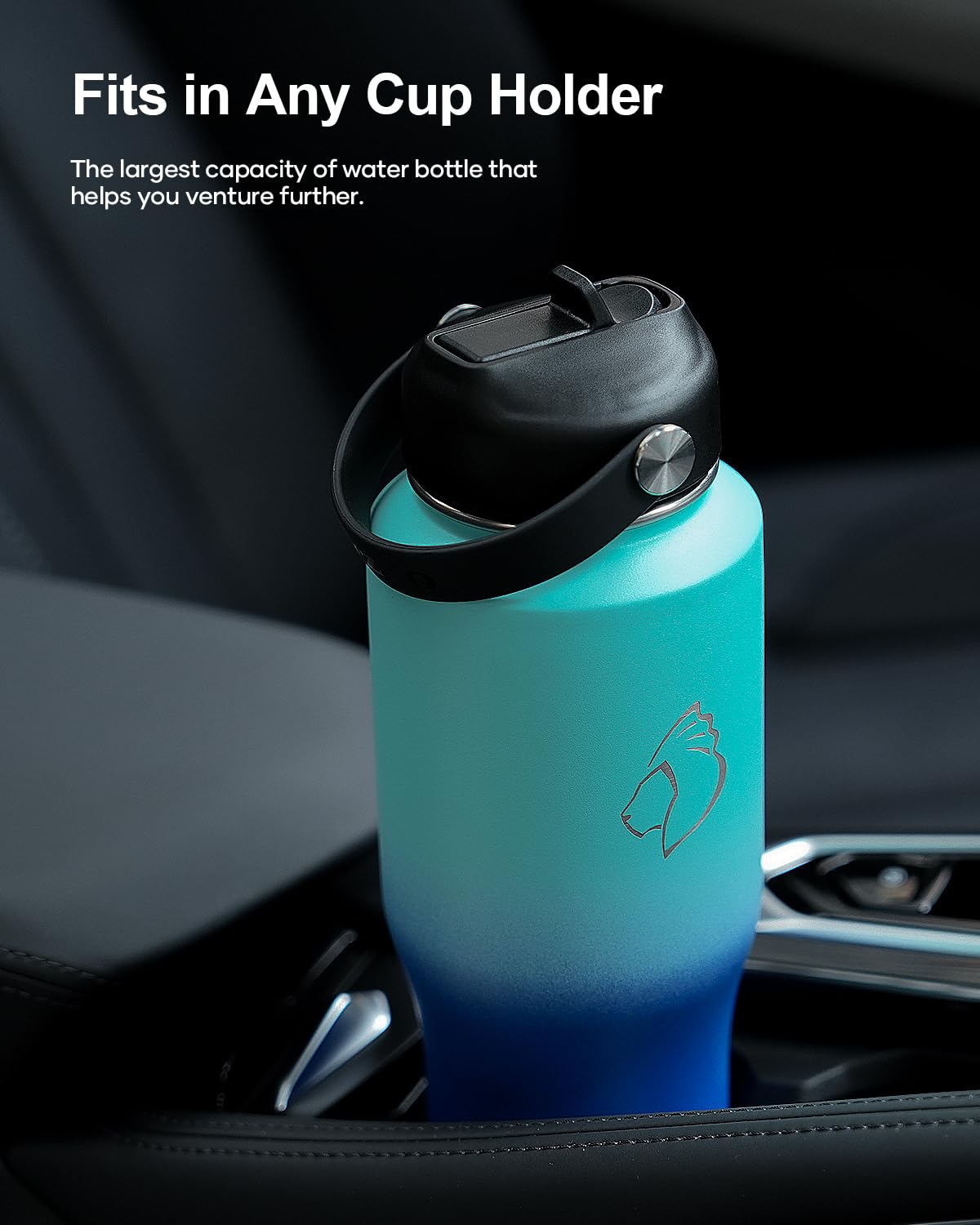 BUZIO 32 oz Stainless Steel Insulated Sports Water Bottle Fits Car Cup Size NEW