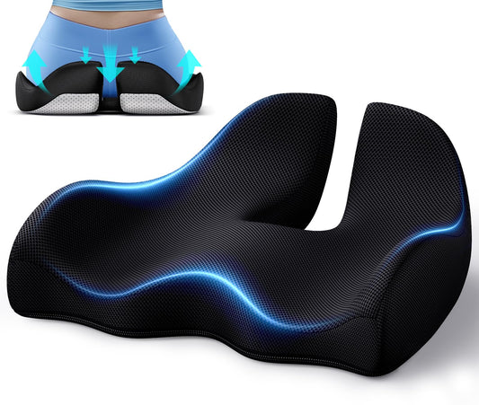 Benazcap Ergonomic Coccyx Seat Cushion XL Memory Foam Back Support Size XL DEMO