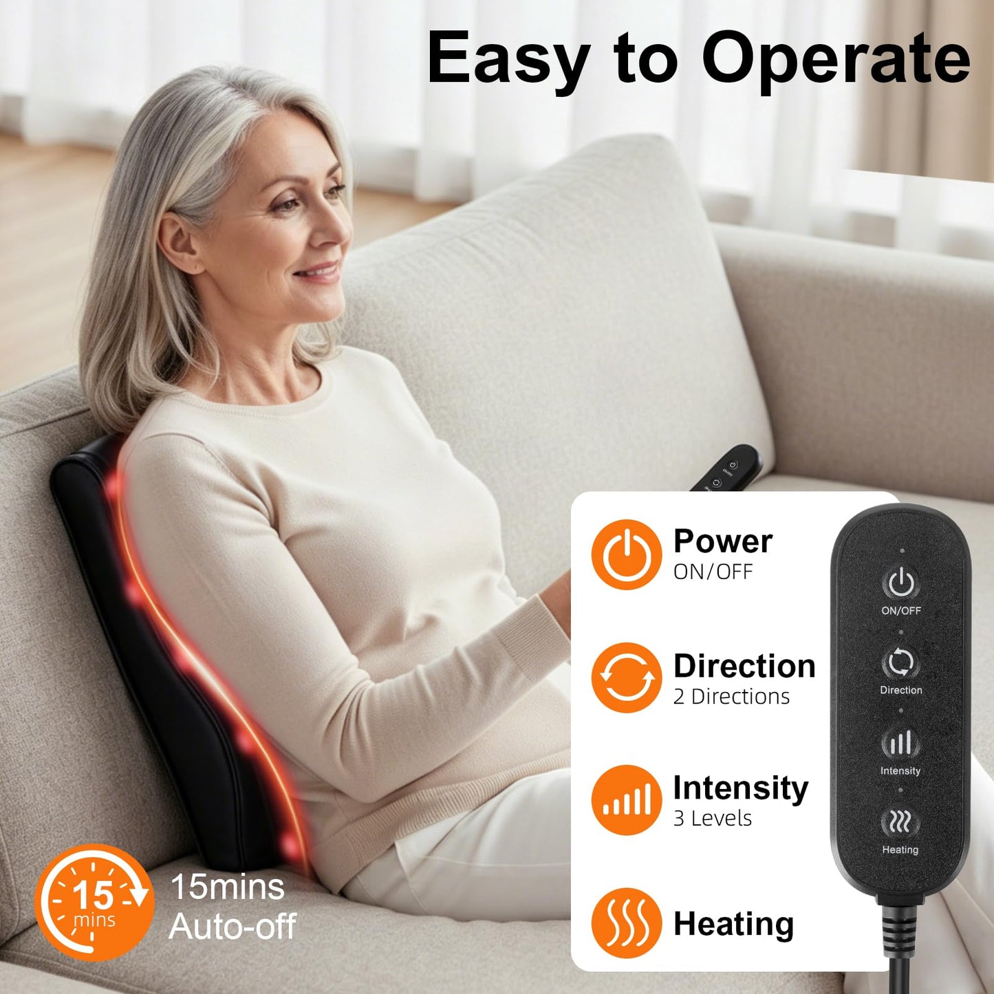 3D Kneading Massage Pillow for Neck, Back & Shoulder Pain Relief Electric NEW