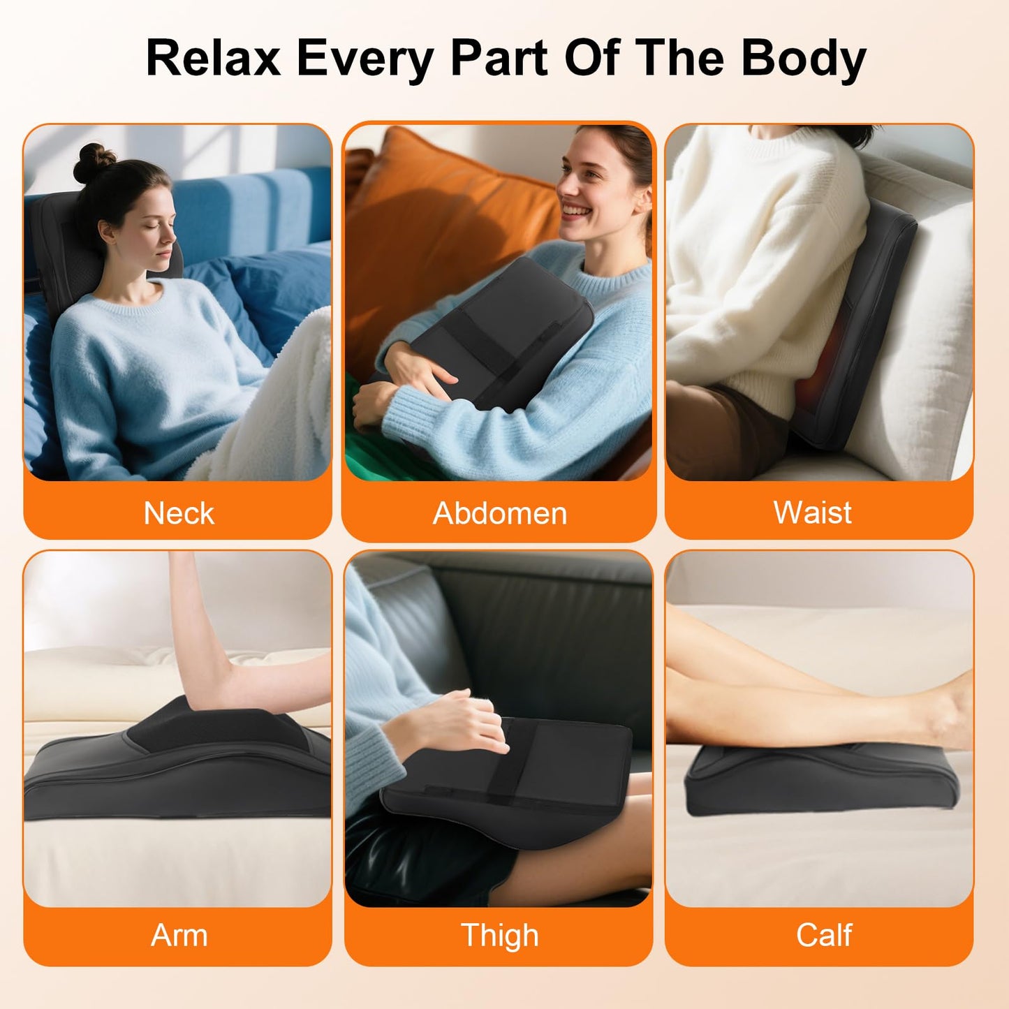 3D Kneading Massage Pillow for Neck, Back & Shoulder Pain Relief Electric NEW