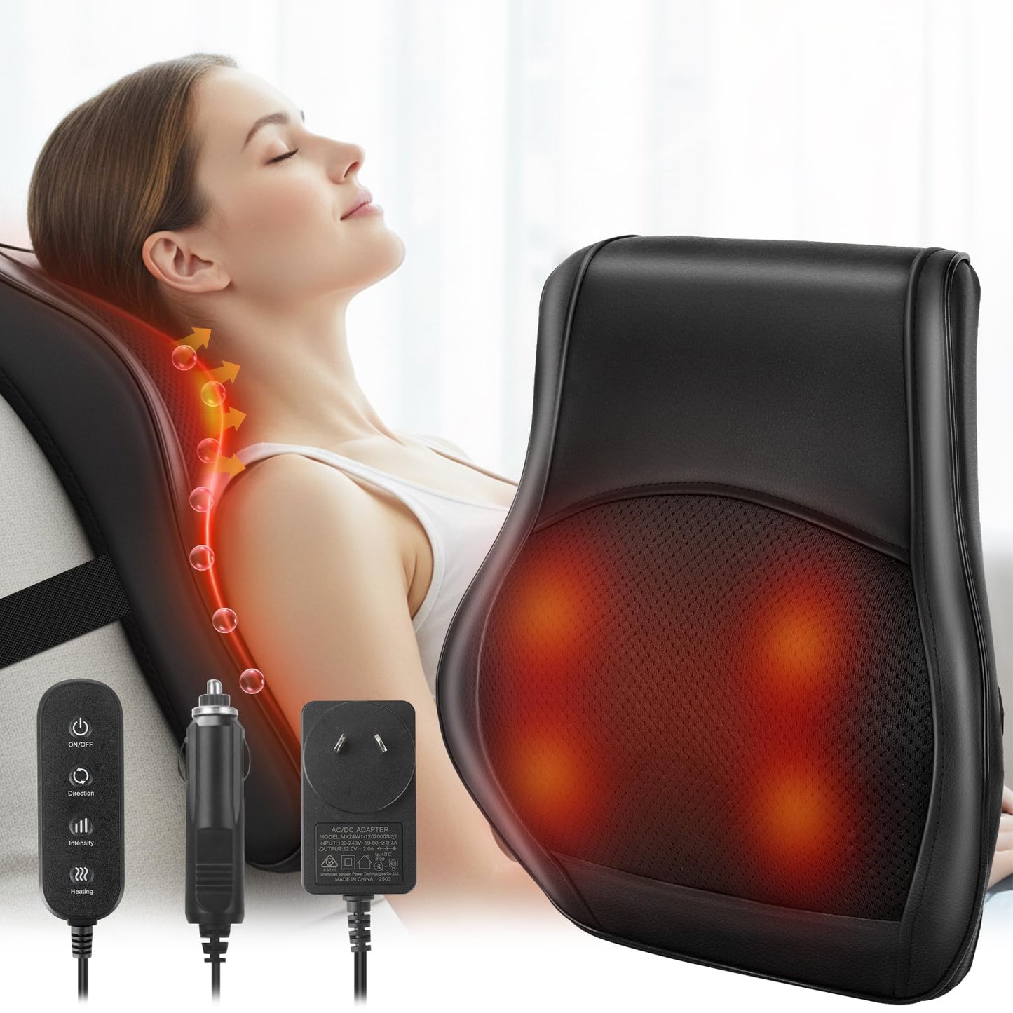 3D Kneading Massage Pillow for Neck, Back & Shoulder Pain Relief Electric NEW