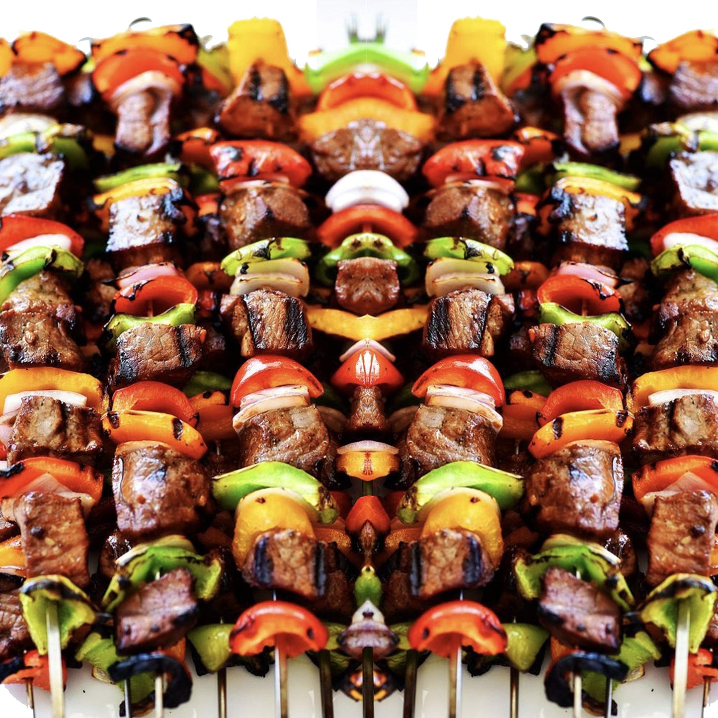 Antallcky 22" Stainless Steel Barbecue Grilling Skewers, Reusable Kebab NEW