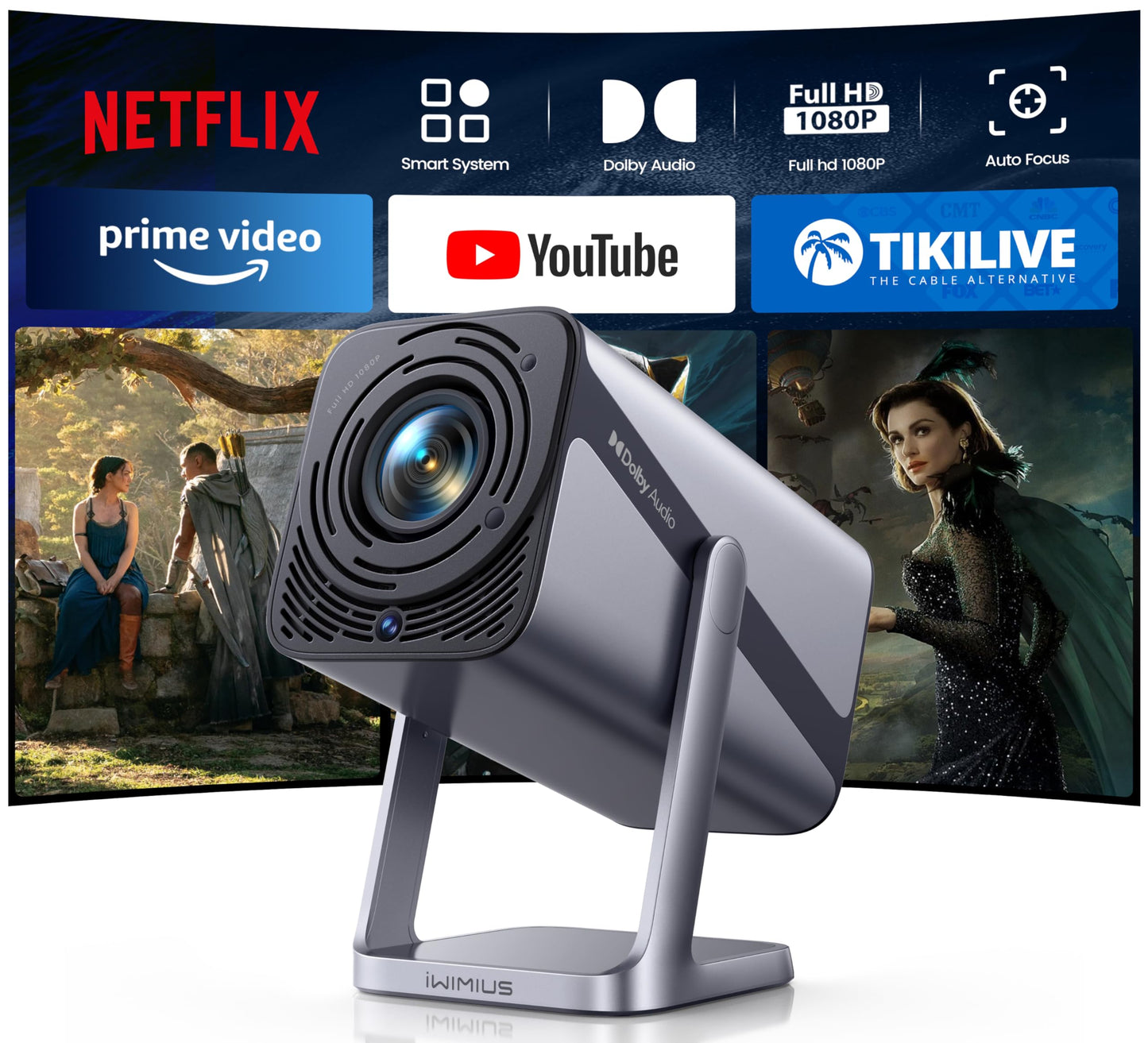 iWIMIUS 4K+ Projectors Mini Projector with 700 ANSI Lumens, Dolby Audio, Light