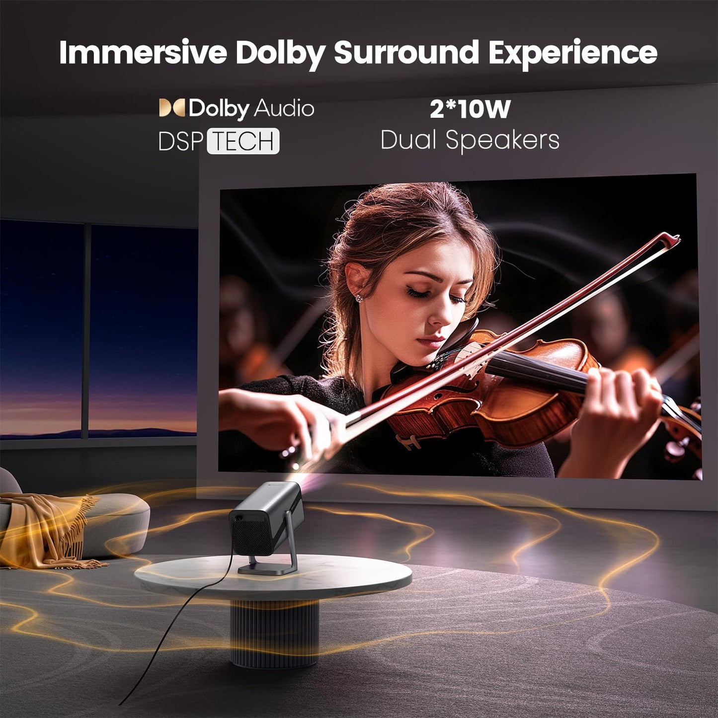 iWIMIUS 4K+ Projectors Mini Projector with 700 ANSI Lumens, Dolby Audio, Light