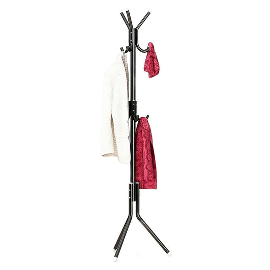 Freestanding Coat Rack with 9 Hooks Standing Clothes Hanger Tree Black NEW