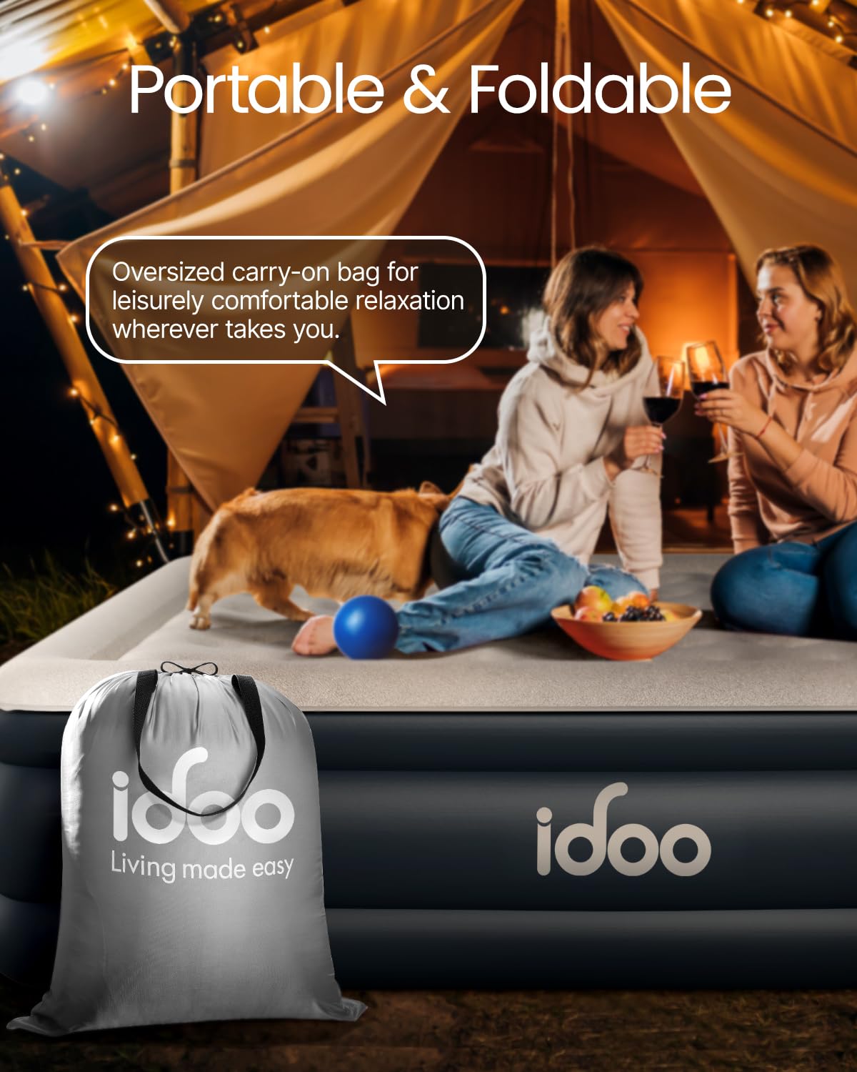 iDOO Single Inflatable Air Bed with Built-in Electric Pump Self-Inflation DEMO