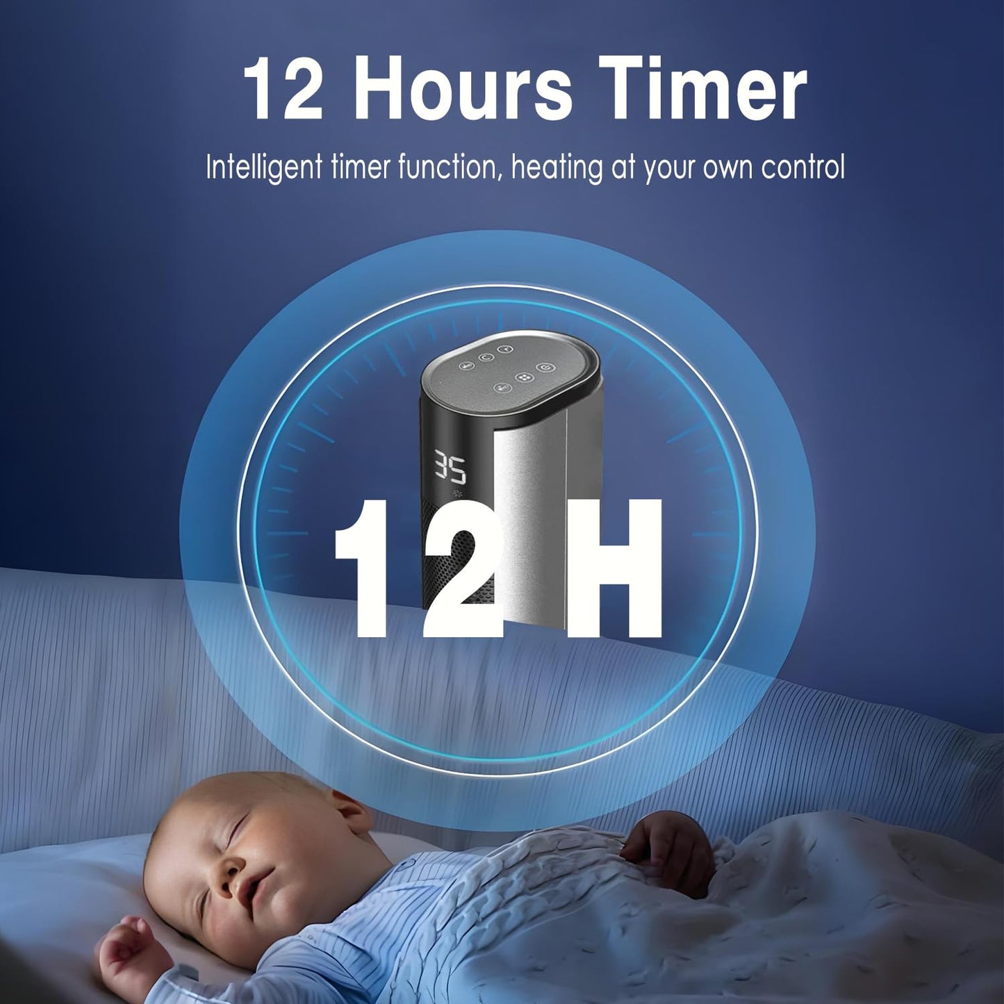Heating Tower Space Heater with Adjustable Thermostat and Remote Control DEMO