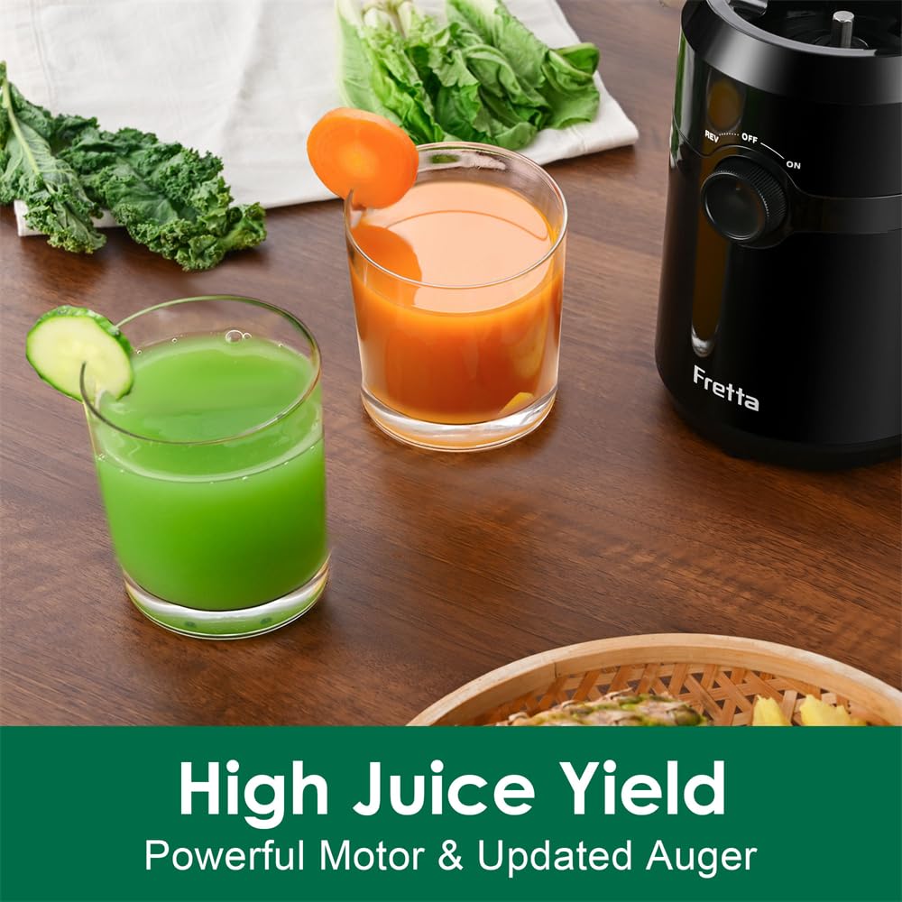 Fretta Masticating Juicers Slow Juicer Machine, Cold Press Electric Juicer, NEW