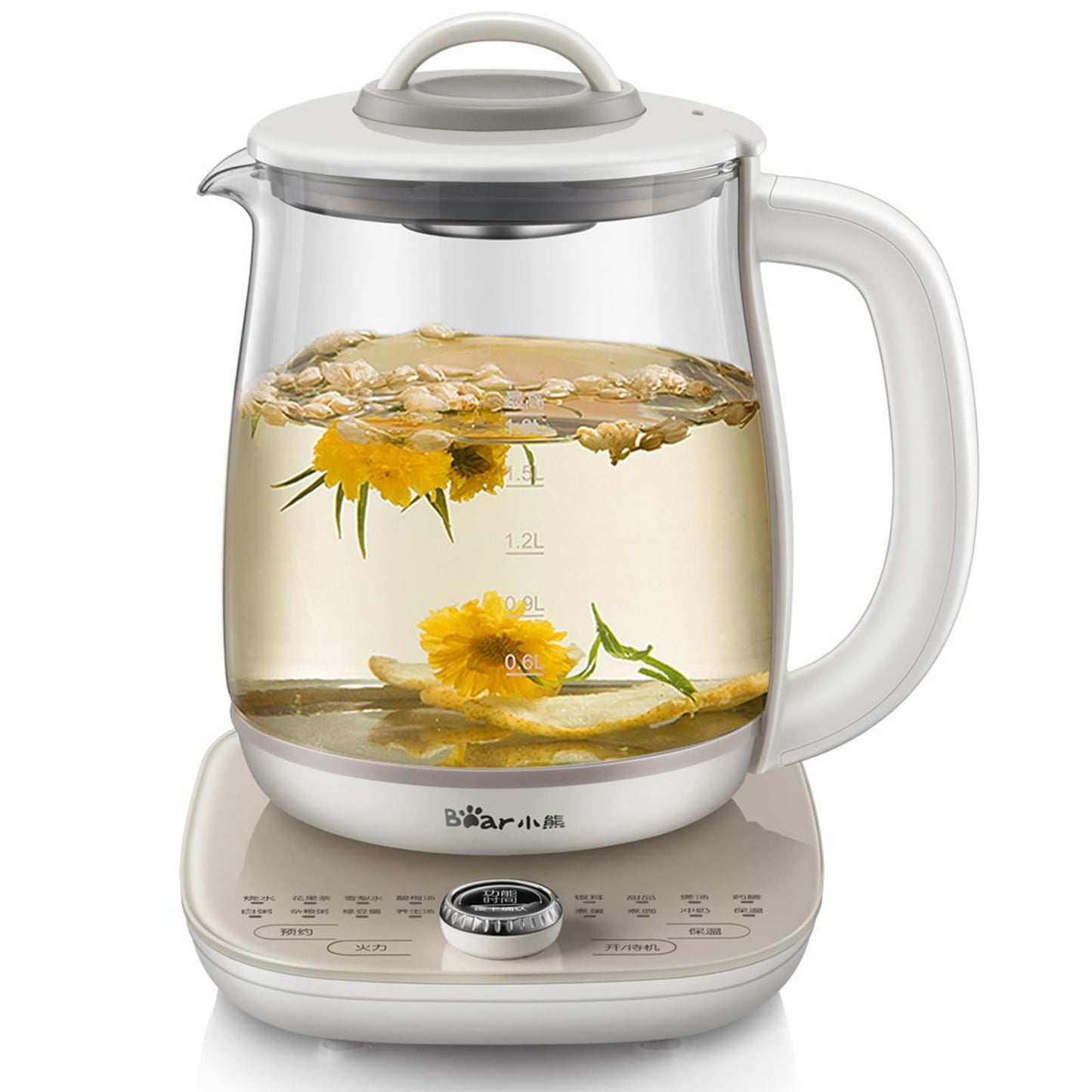 BEAR 1.8L Glass Electric Kettle with Stainless Steel Tea Infuser Beige NEW