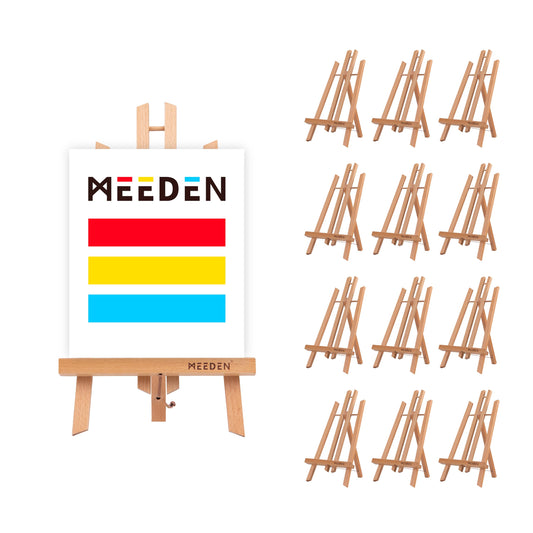 MEEDEN 12-Pack 16" Beech Wood Tabletop Easels for Painting Display Natural NEW