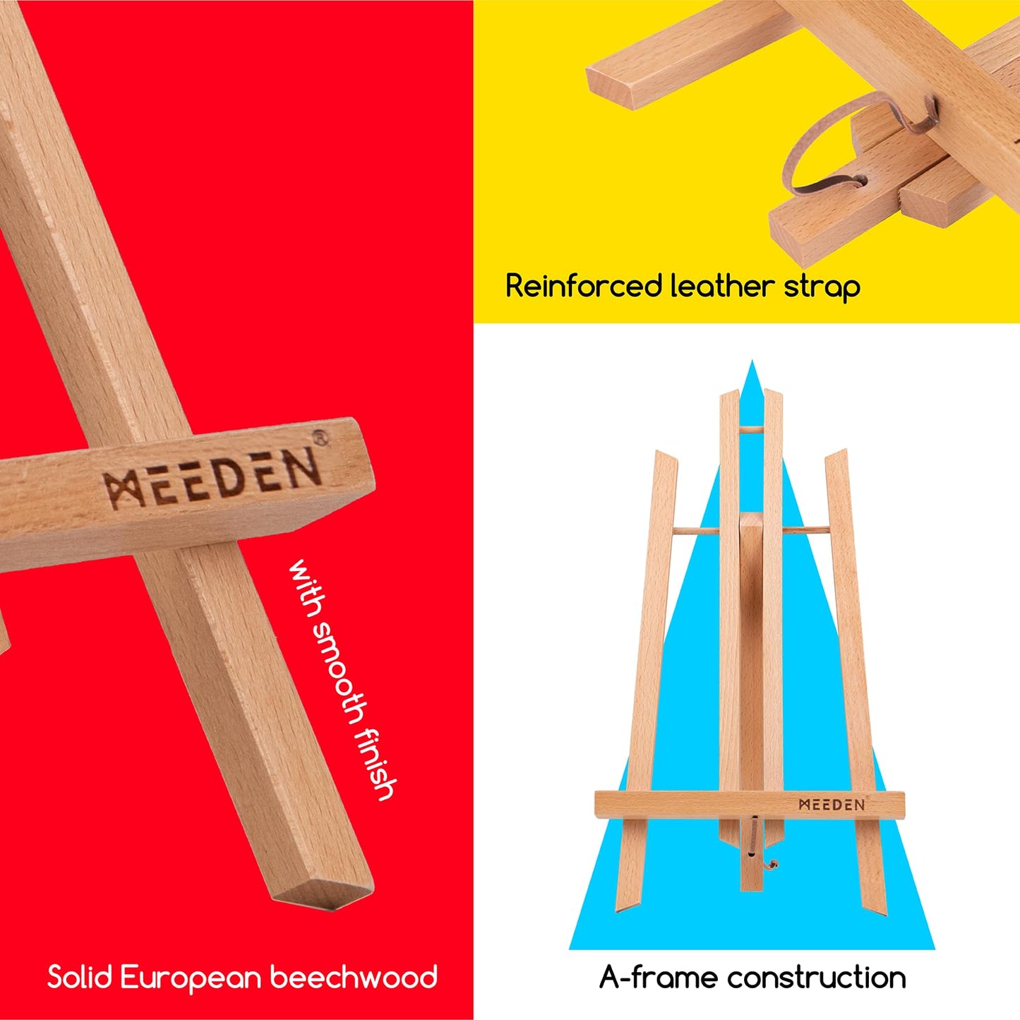 MEEDEN 12-Pack 16" Beech Wood Tabletop Easels for Painting Display Natural NEW
