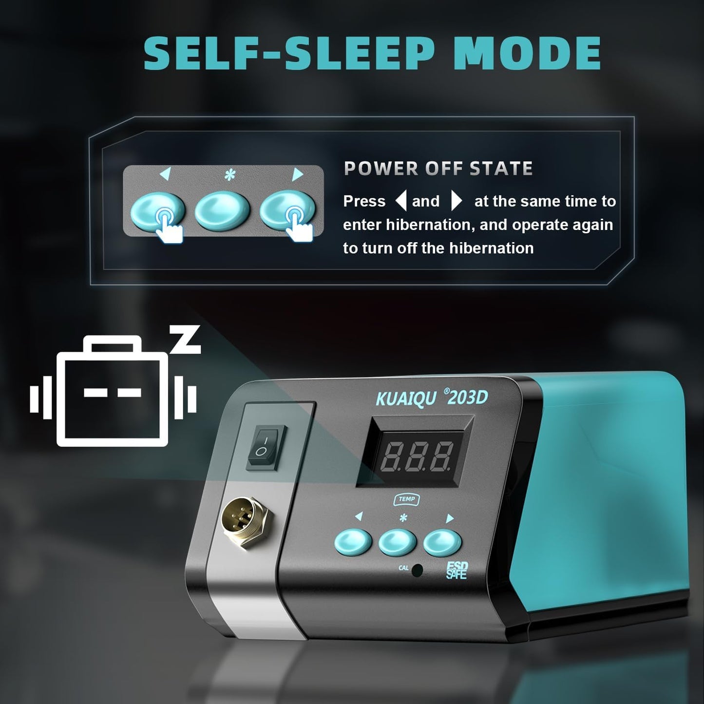 KUAIQU 75W Digital Teal Soldering Station Anti-static Iron Kit for NEW