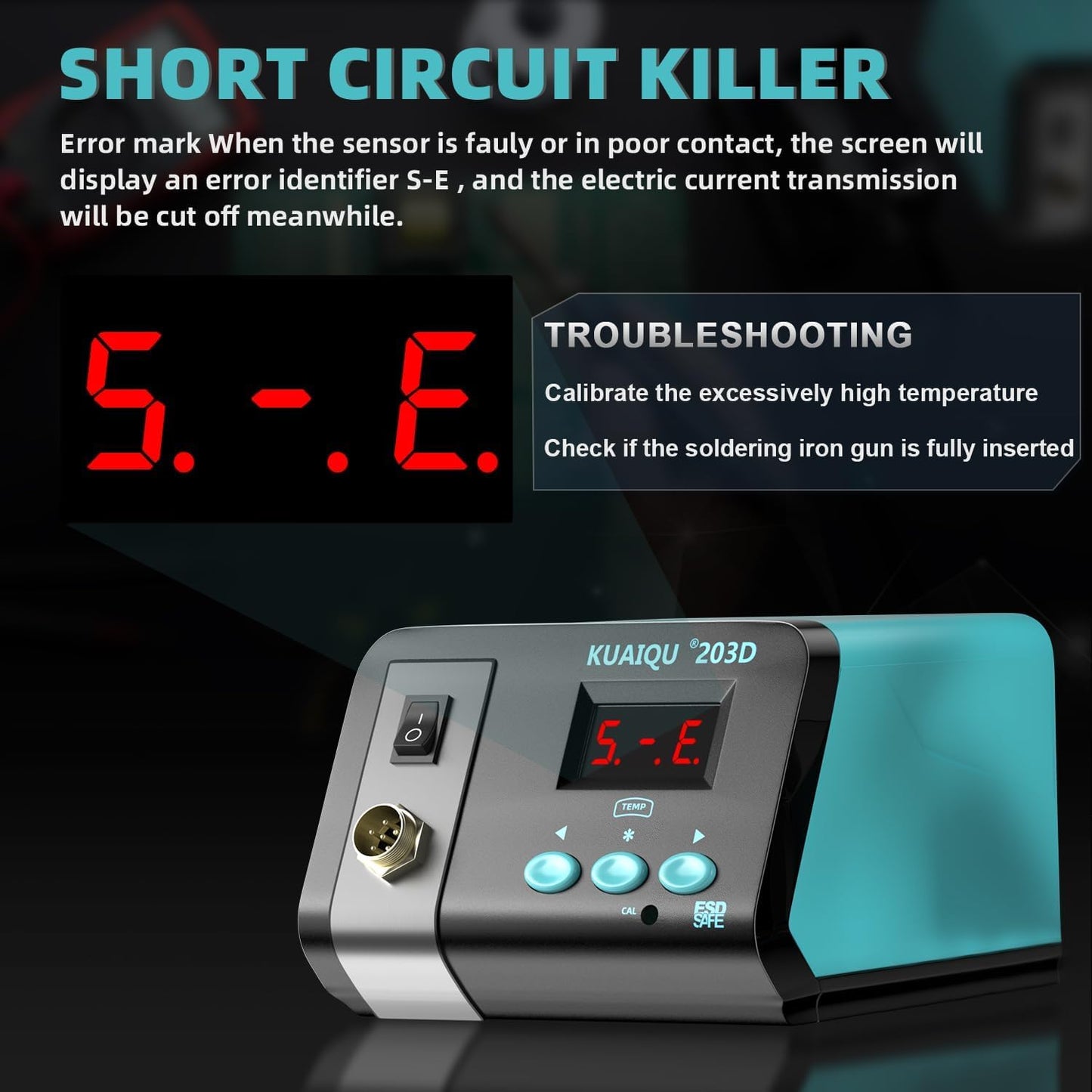 KUAIQU 75W Digital Teal Soldering Station Anti-static Iron Kit for NEW
