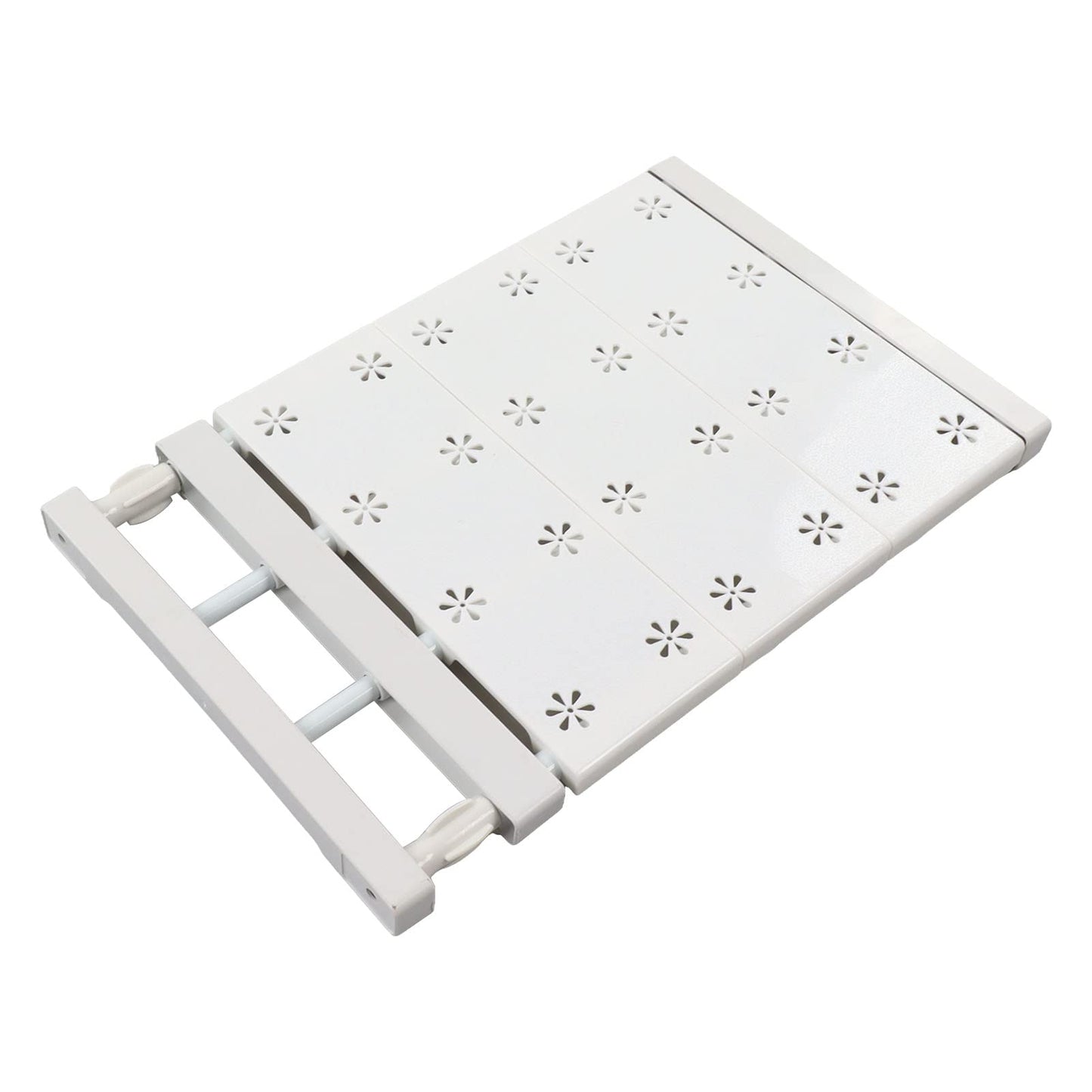 Expandable Closet Tension Shelf Organizer Wear-Resistant Storage White Size NEW
