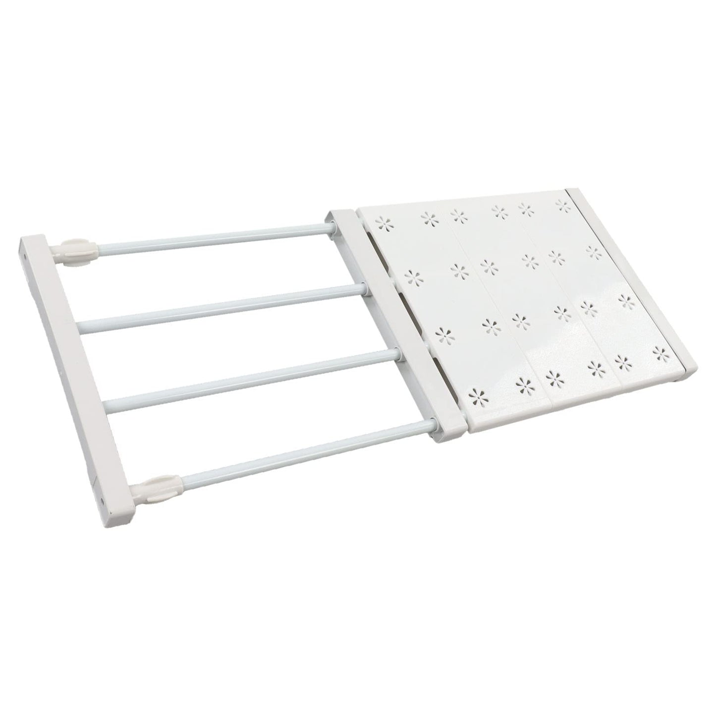 Expandable Closet Tension Shelf Organizer Wear-Resistant Storage White Size NEW