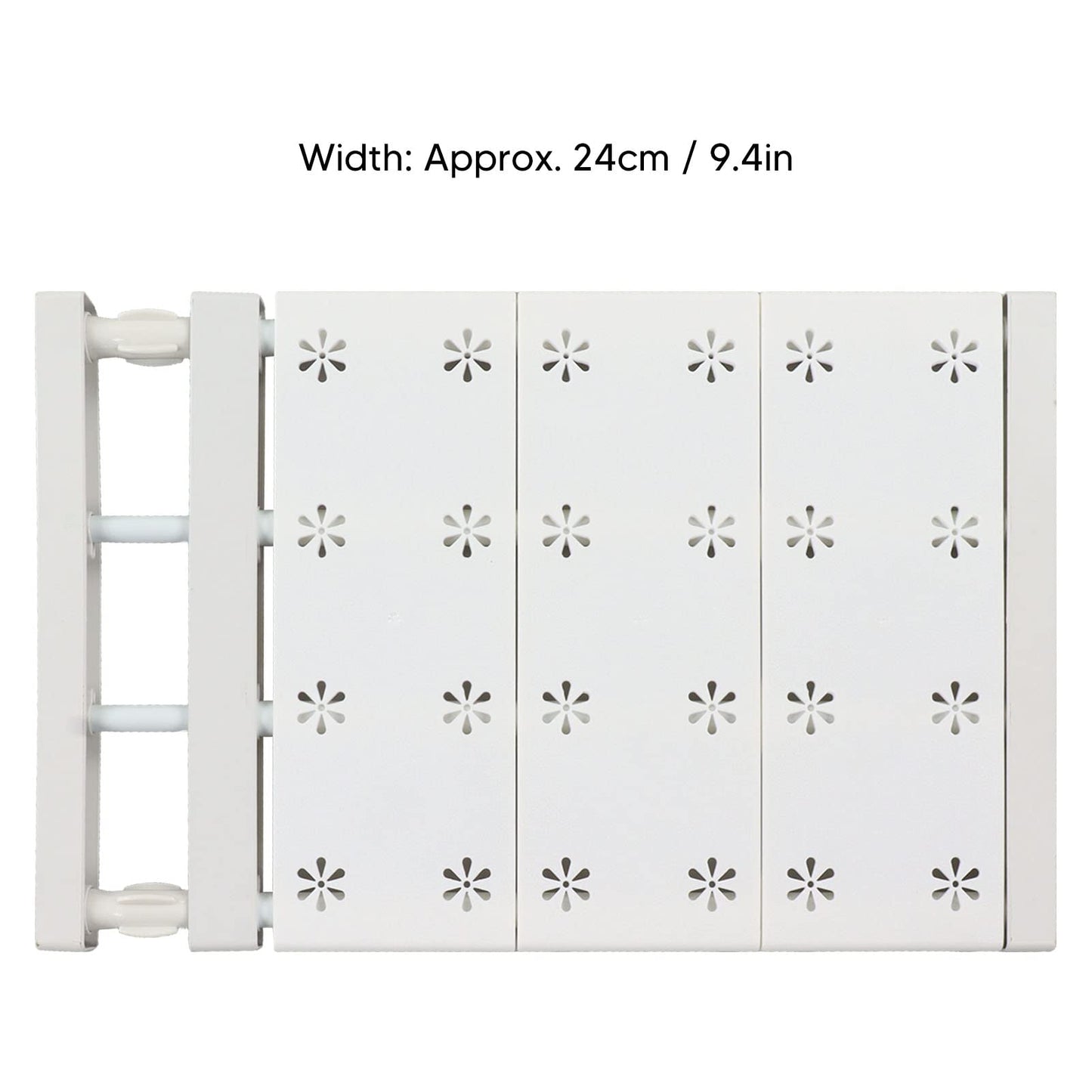 Expandable Closet Tension Shelf Organizer Wear-Resistant Storage White Size NEW