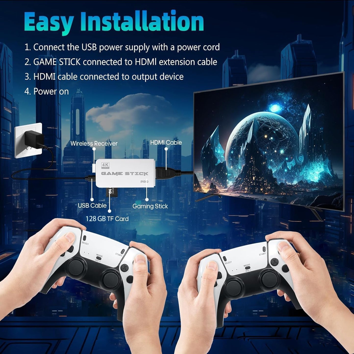 Retro Gaming Kids' Electronics Console 4K HDMI Classic Video Games Upgraded NEW