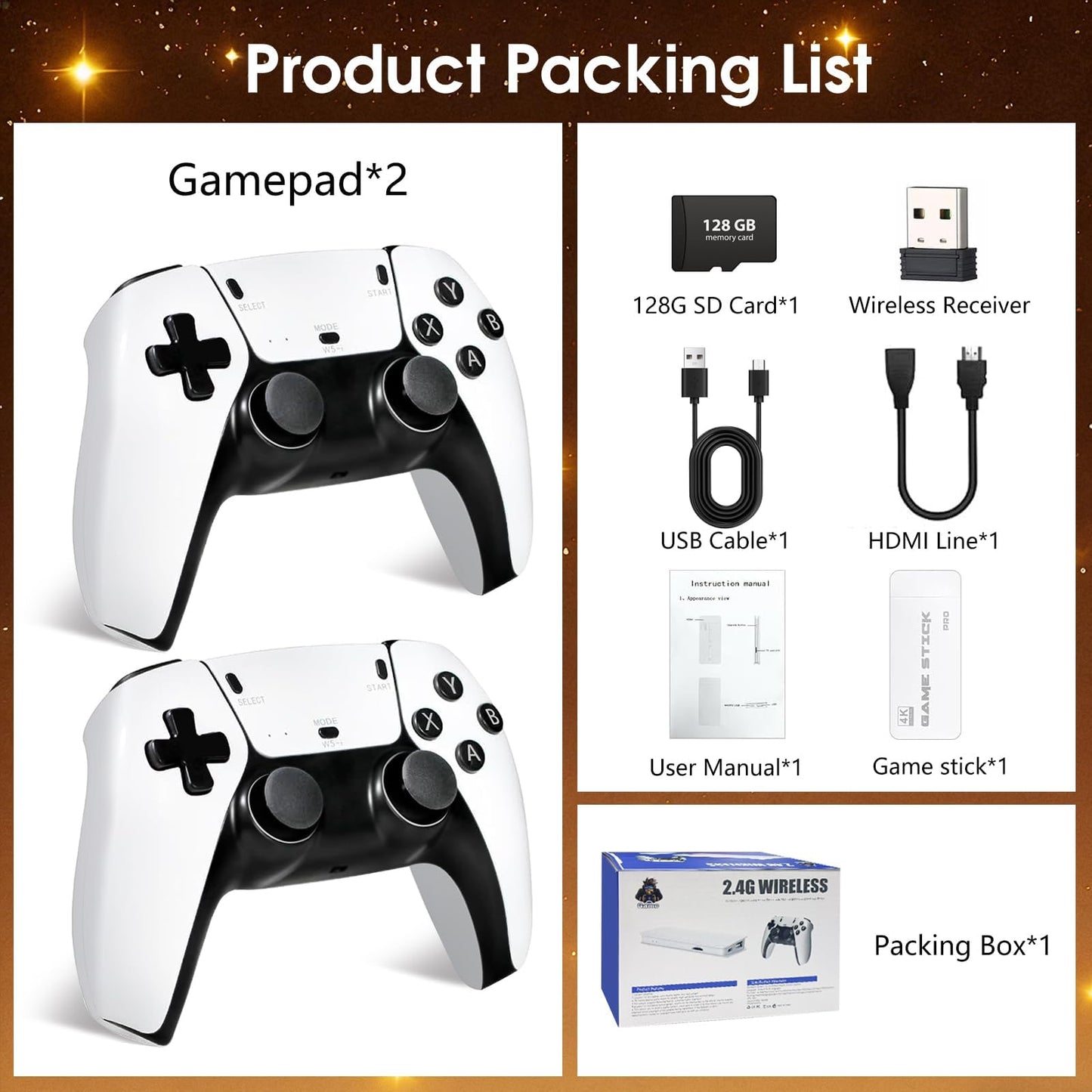 Retro Gaming Kids' Electronics Console 4K HDMI Classic Video Games Upgraded NEW