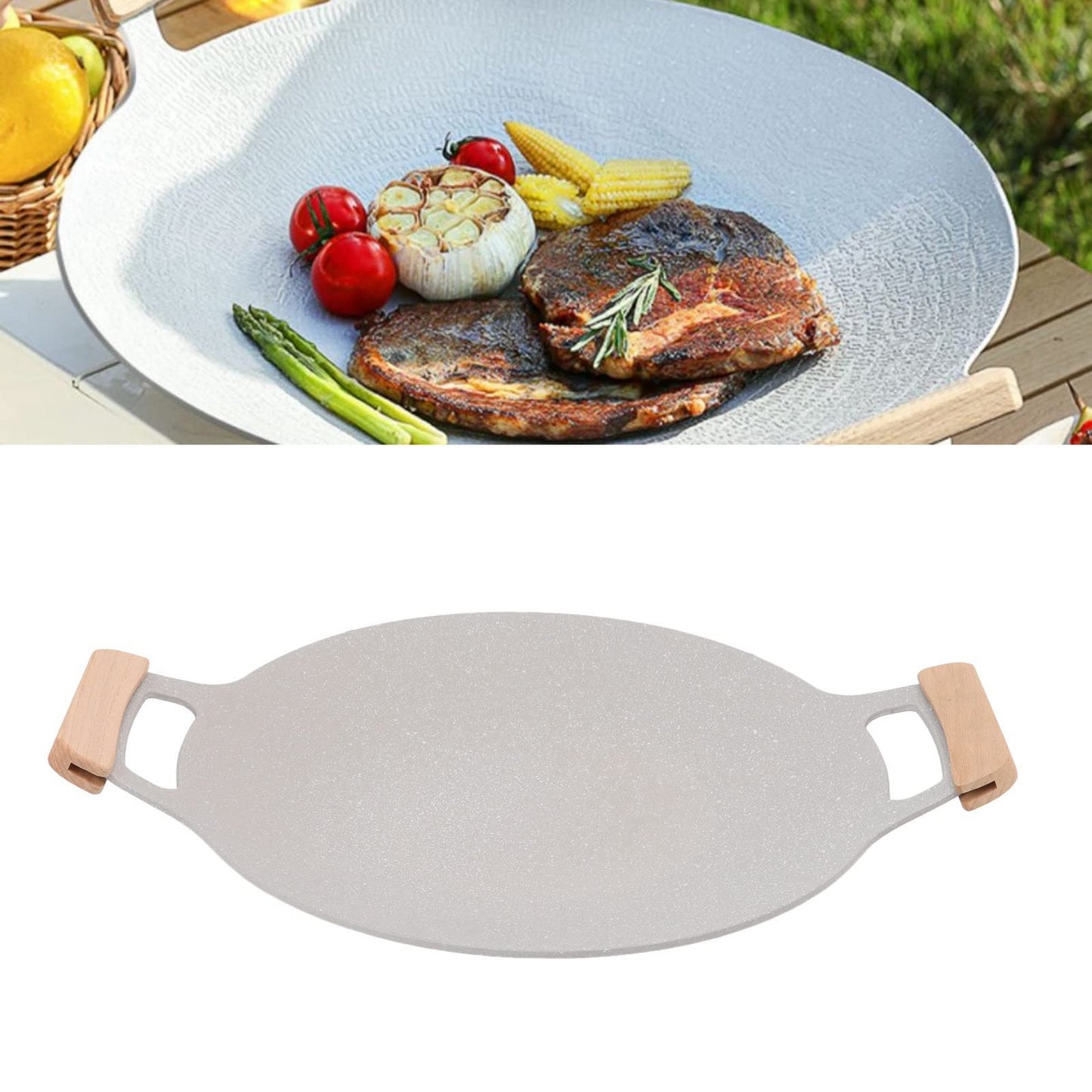 13.5" / 34cm Non-Stick Aluminium Griddle Pan in Grey Size 13.5" / 34cm NEW