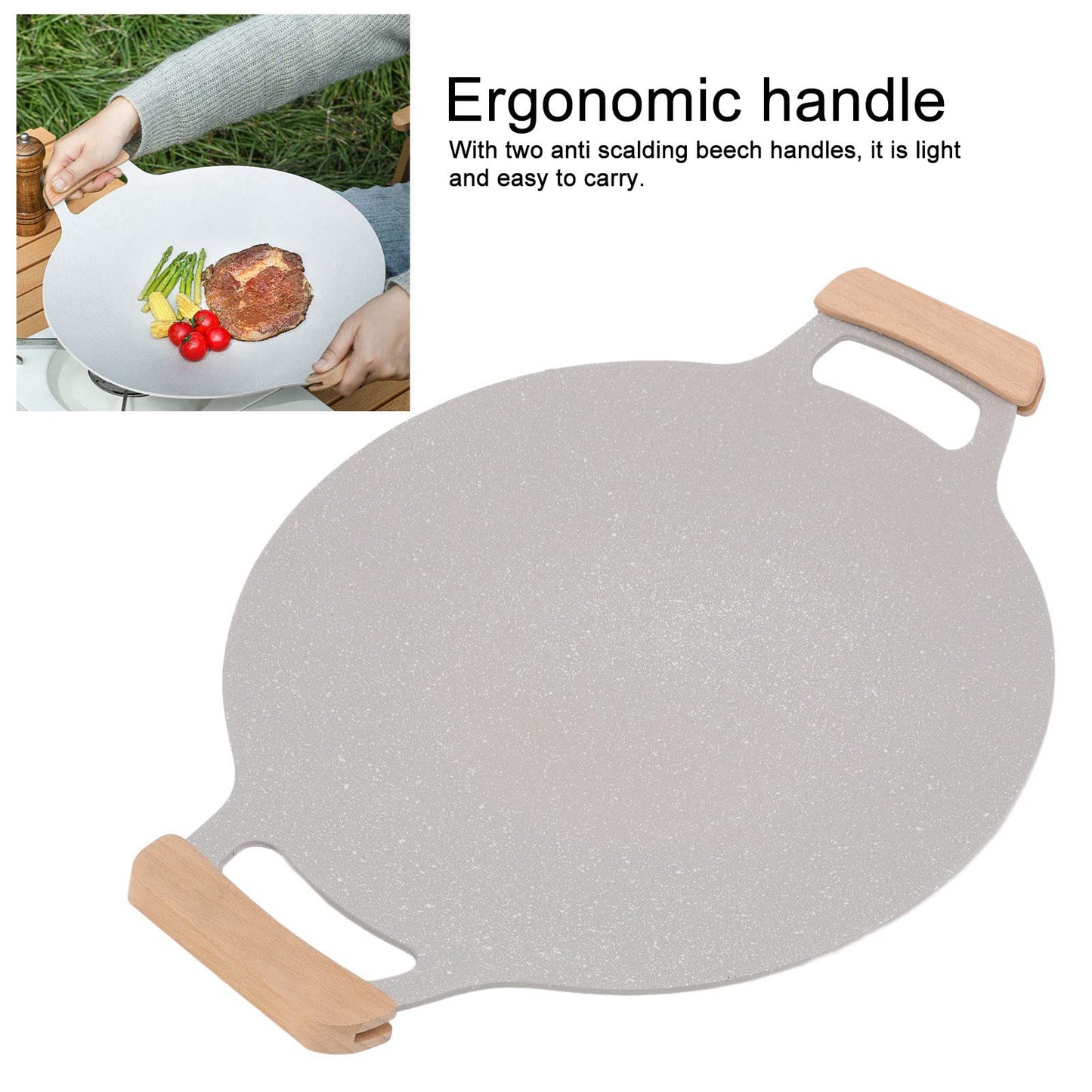 13.5" / 34cm Non-Stick Aluminium Griddle Pan in Grey Size 13.5" / 34cm NEW