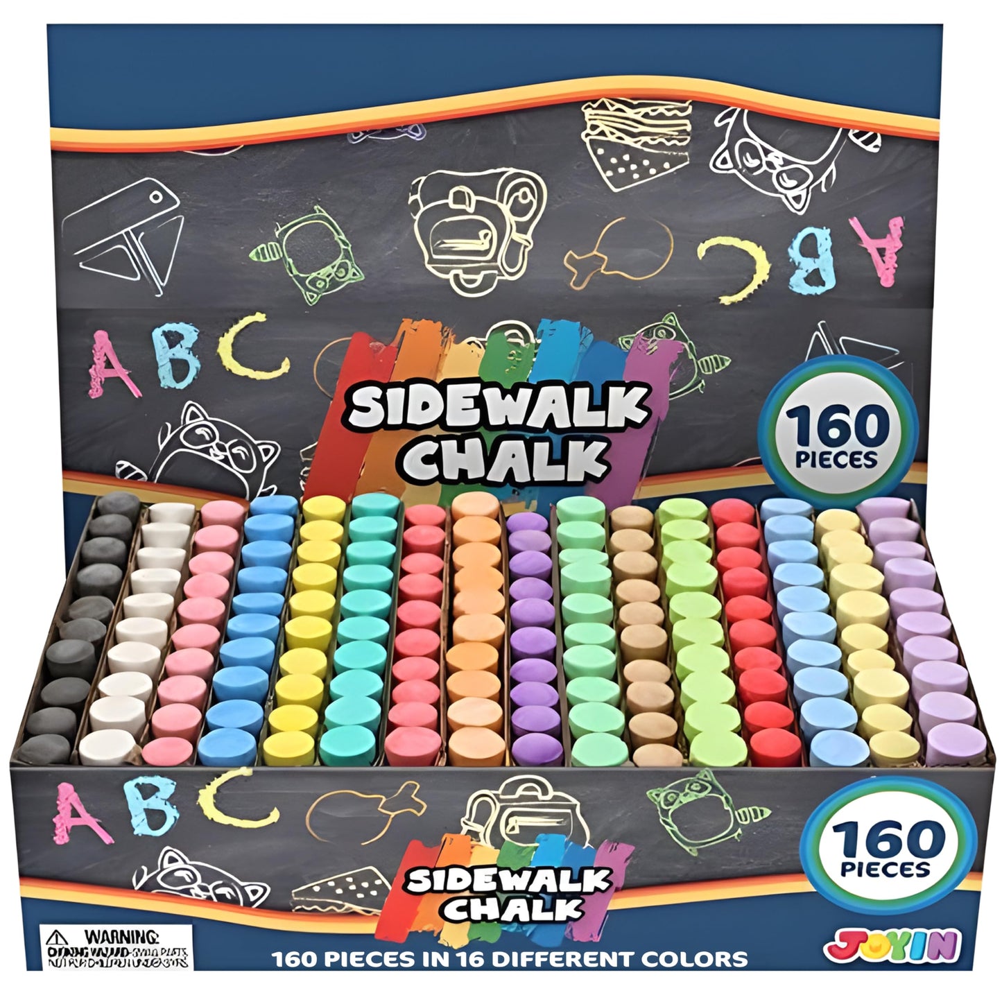 JOYIN Washable Jumbo Sidewalk Chalks Set 160pcs Multi Color Outdoor Art NEW