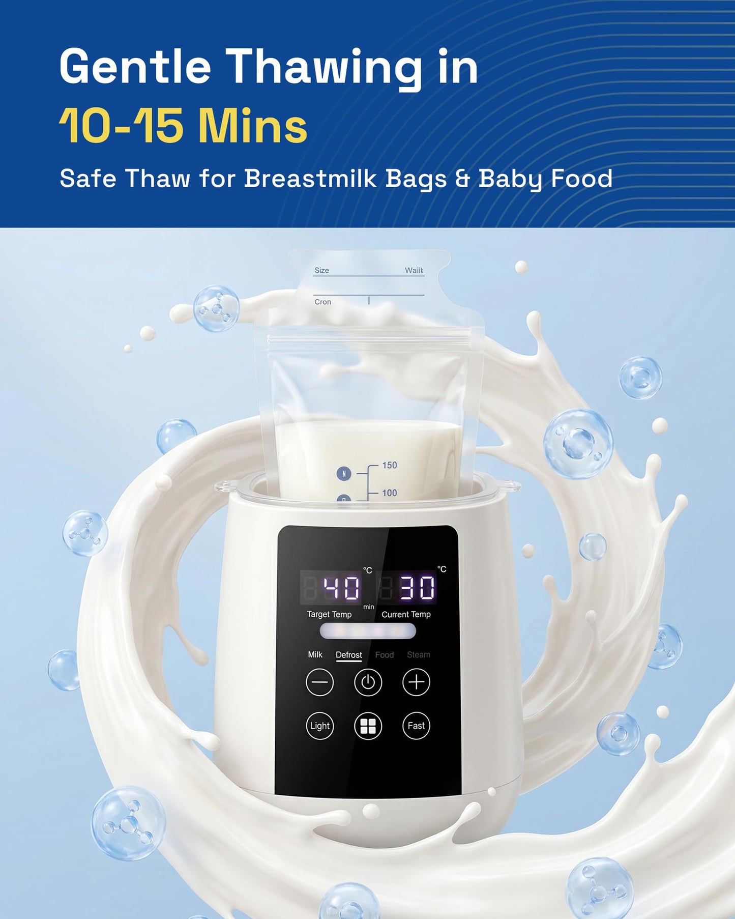 White Multi-Function Bottle Warmer with Fast Heating for Baby NEW