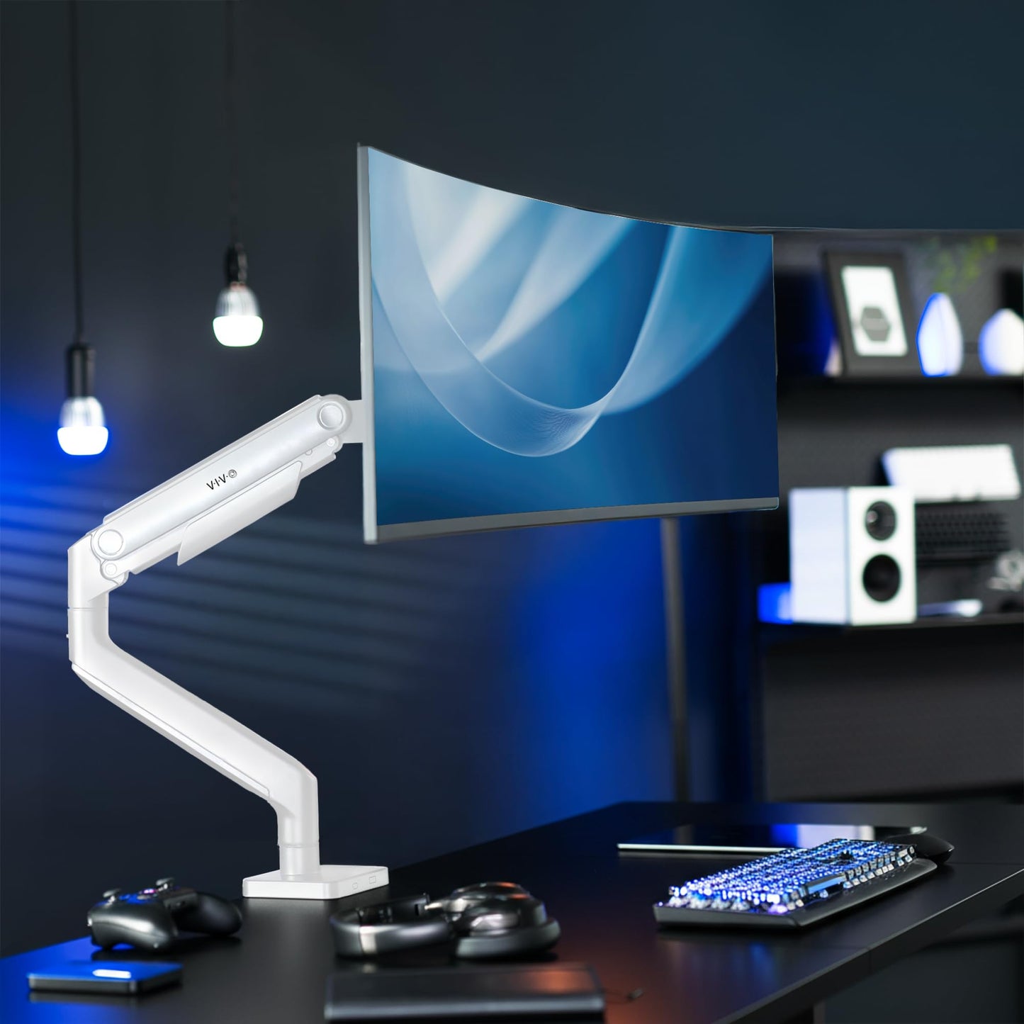 VIVO Ultrawide Monitor Tension Arm Adjustable Aluminum for 49 Inch Screens NEW