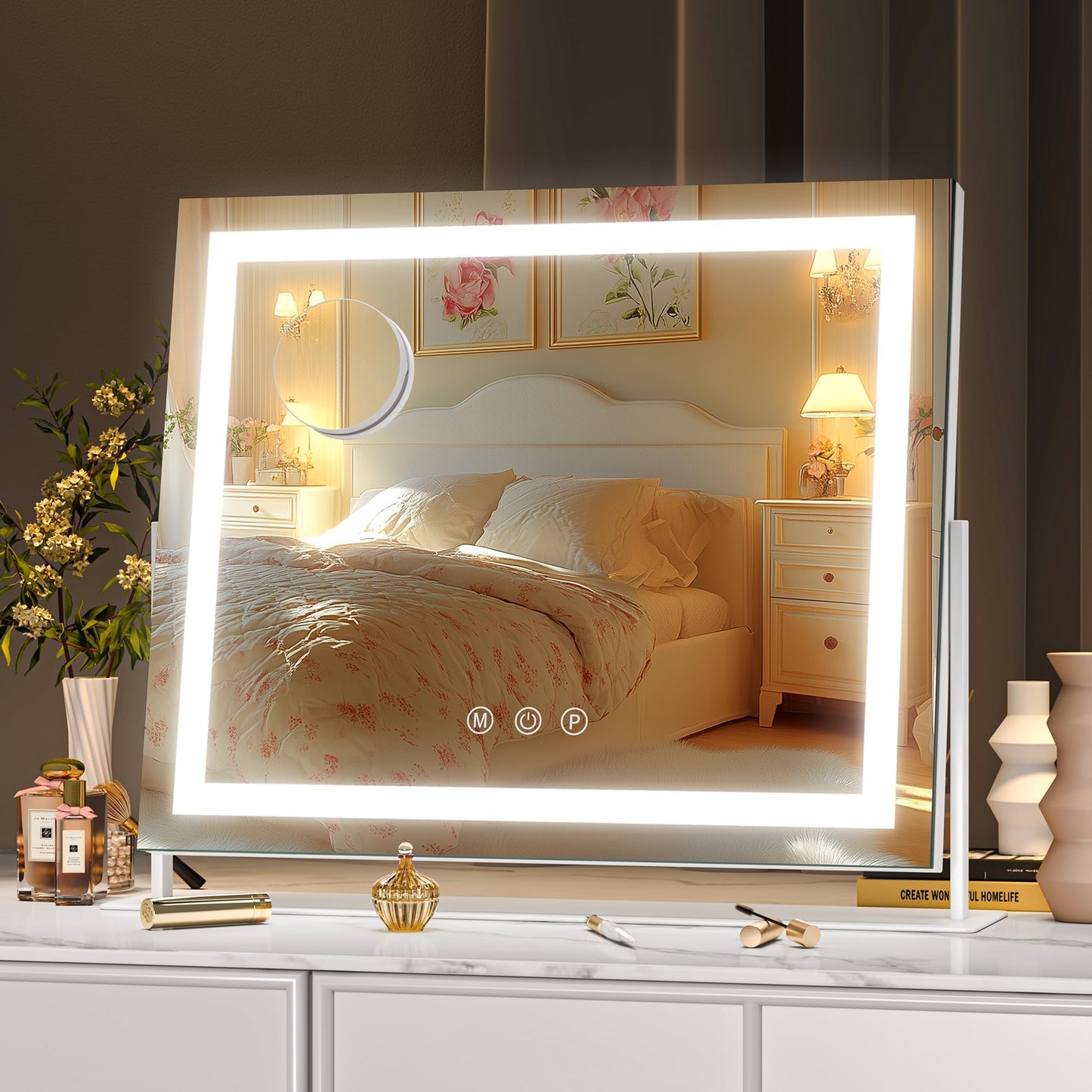 Adjustable Lighted Makeup Vanity Mirror with Bright LED Lights for Flawless DEMO