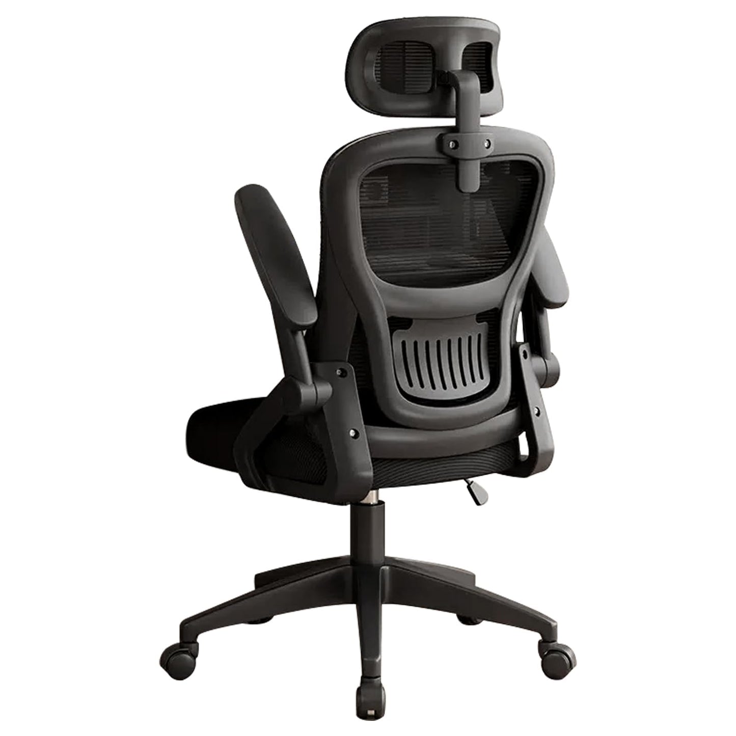 FENIRO Ergonomic Desk Chair with Flip-up Arms, Headrest, and Black Finish DEMO