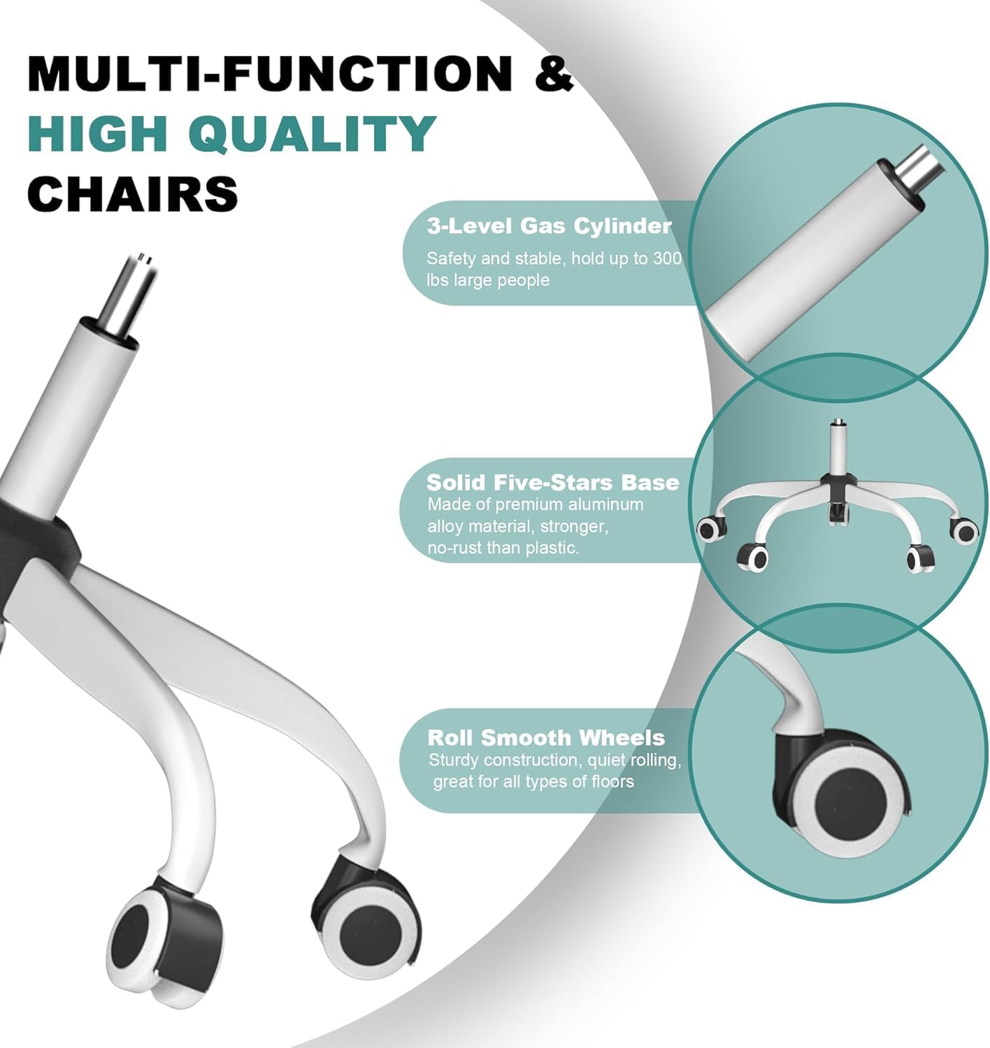 FENIRO Ergonomic Desk Chair with Flip-up Arms, Headrest, and Black Finish DEMO