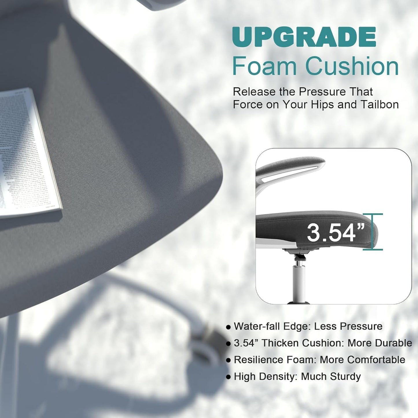 FENIRO Ergonomic Desk Chair with Flip-up Arms, Headrest, and Black Finish DEMO