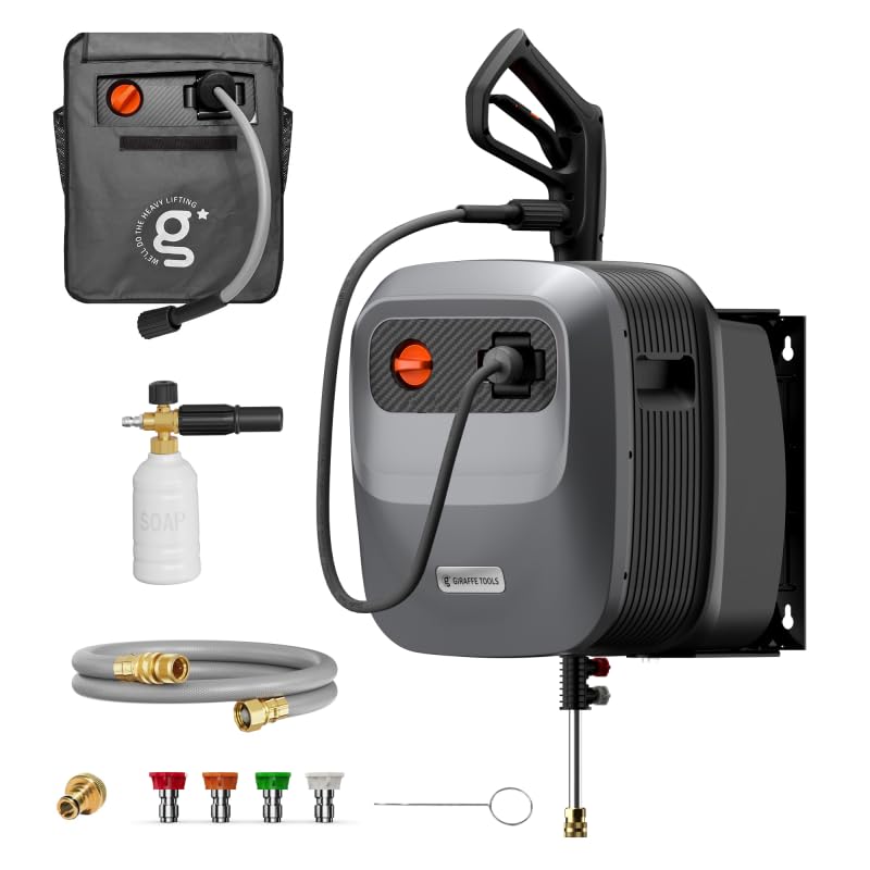 Giraffe Tools Electric Wall Mounted Pressure Washer with Grey Hose - DEMO
