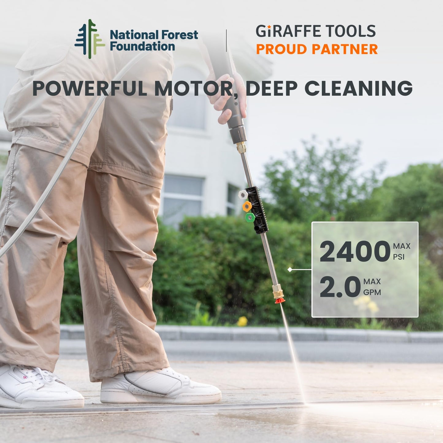 Giraffe Tools Electric Wall Mounted Pressure Washer with Grey Hose - DEMO