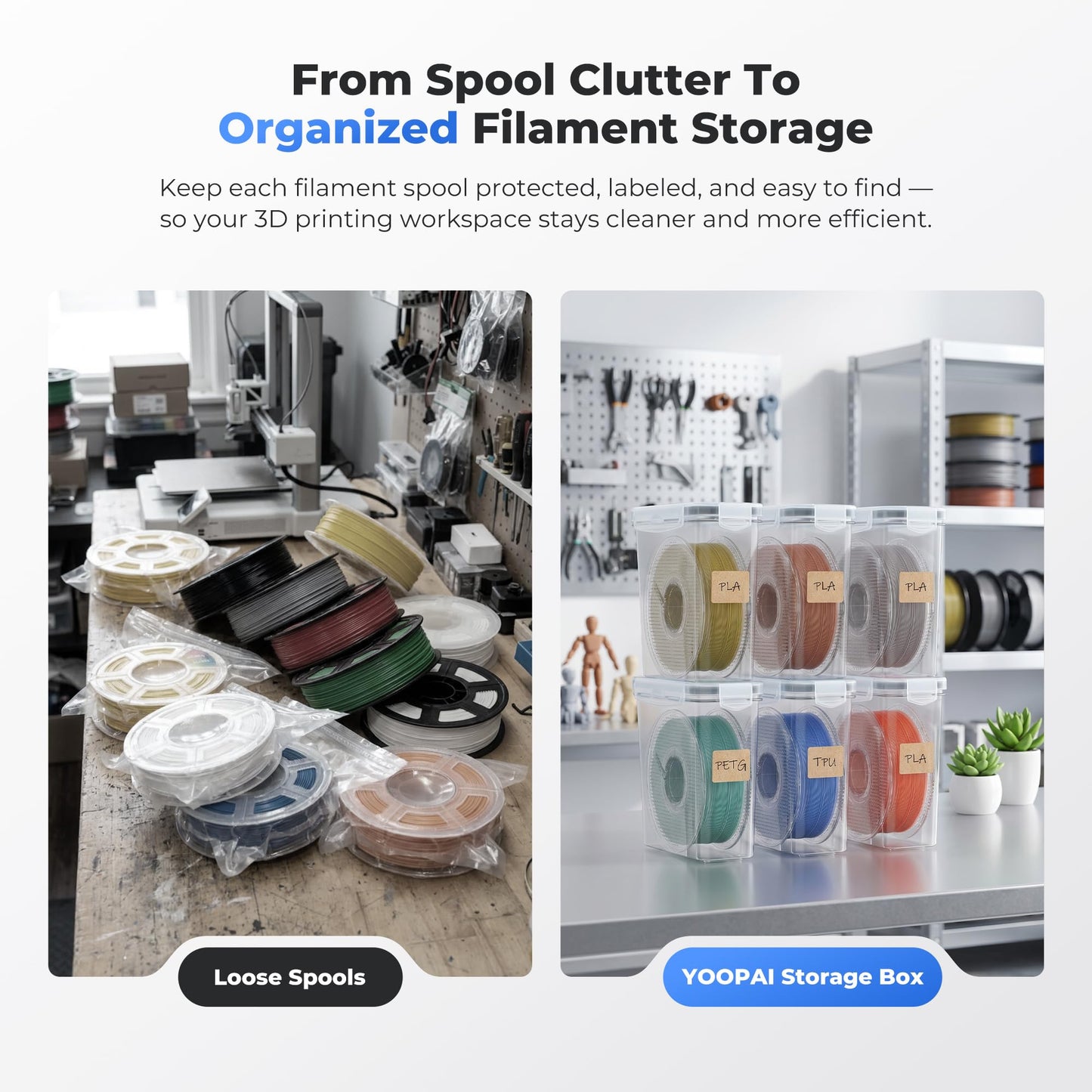 8-Pack Clear Filament Storage Containers for 3D Printer Accessories 4L x DEMO