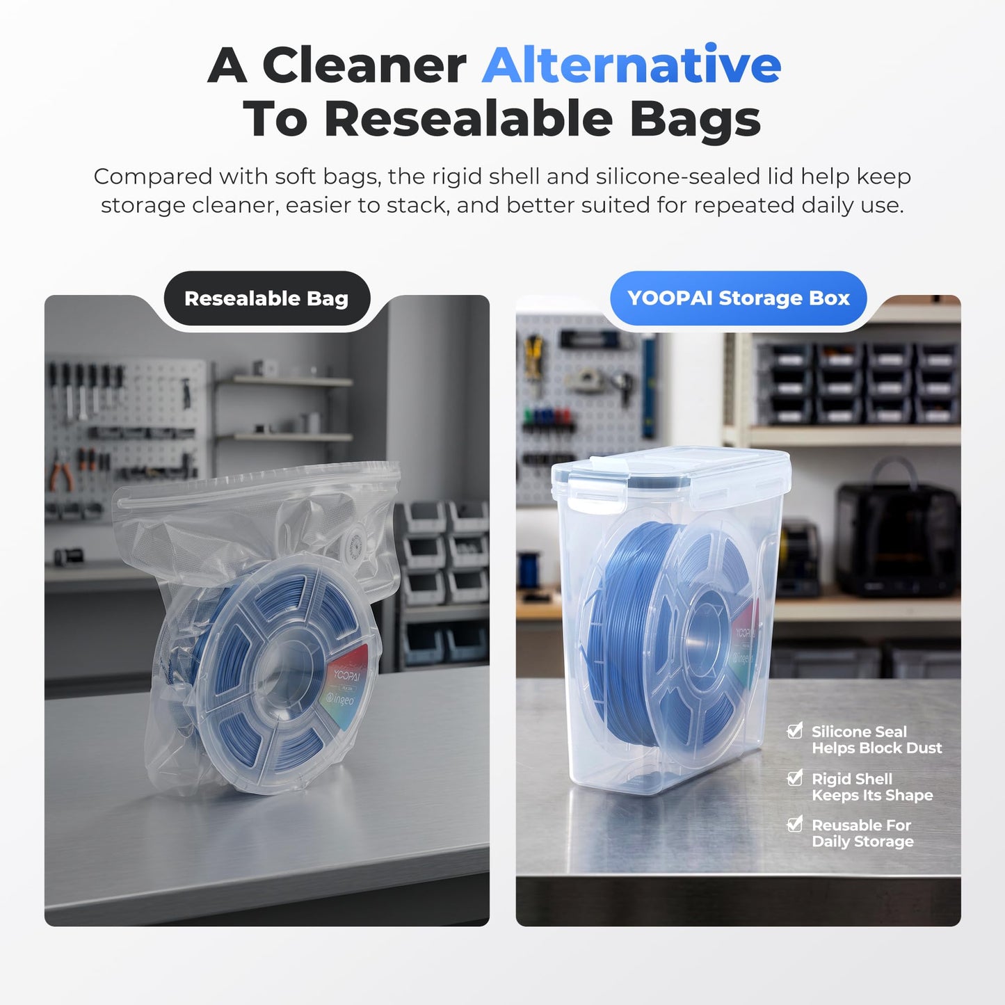 8-Pack Clear Filament Storage Containers for 3D Printer Accessories 4L x DEMO