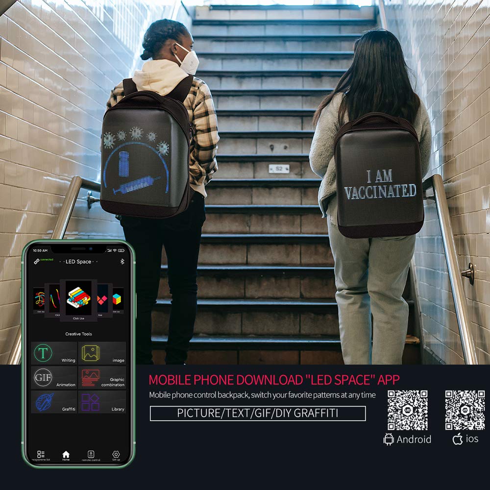 Portable LED Backpacks Backpack with App Control for Laptop and Tech Gear NEW