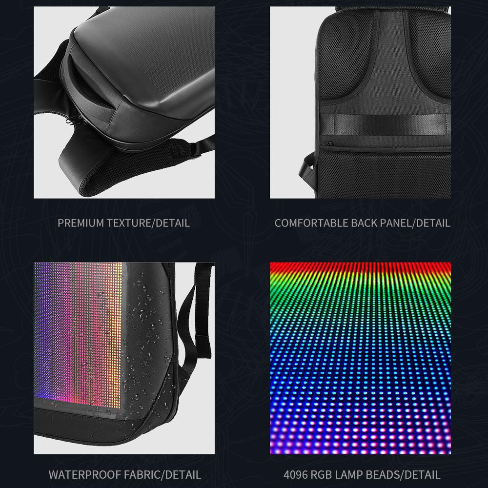 Portable LED Backpacks Backpack with App Control for Laptop and Tech Gear NEW