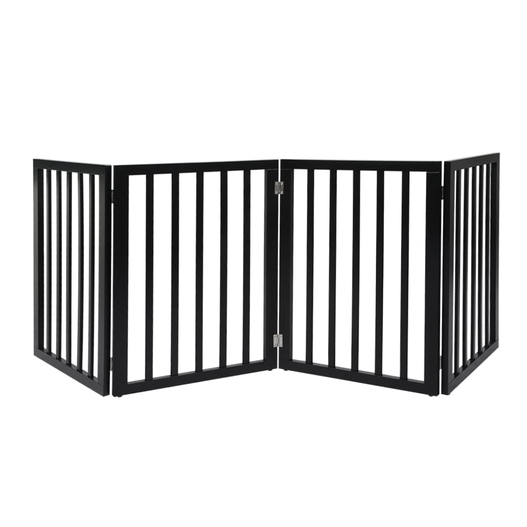 PAWZ Foldable Dog Fence Puppy Safety Gate Barrier Black Size 185 x 60.5cm NEW