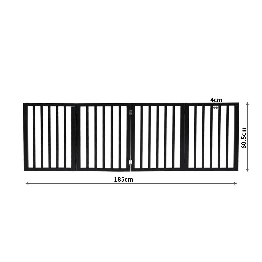 PAWZ Foldable Dog Fence Puppy Safety Gate Barrier Black Size 185 x 60.5cm NEW