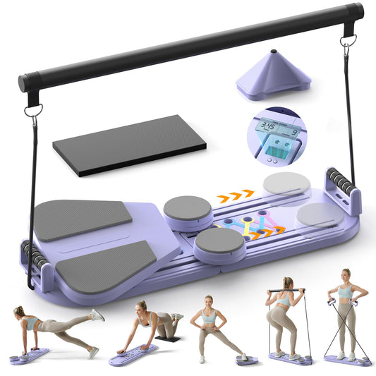 Multifunctional Purple Pilates Reformer Board for Home Gym Workouts NEW