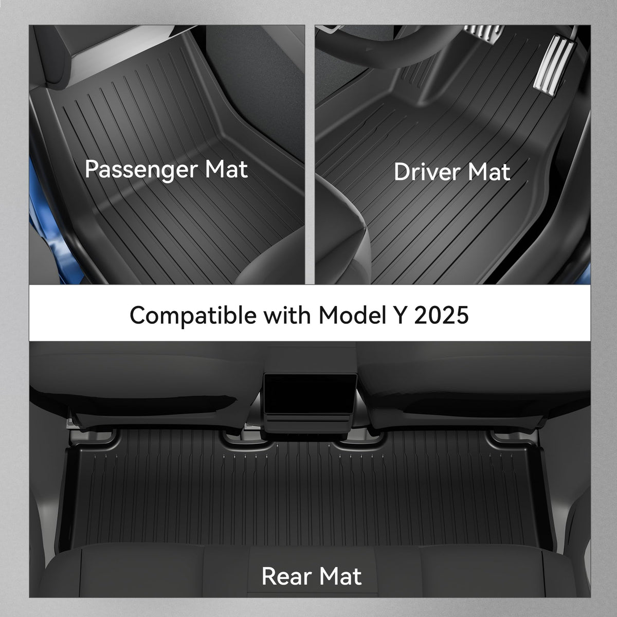 EVPEIWE All-Weather Floor Mats Set for Tesla Model Y Juniper, 6 Pieces DEMO